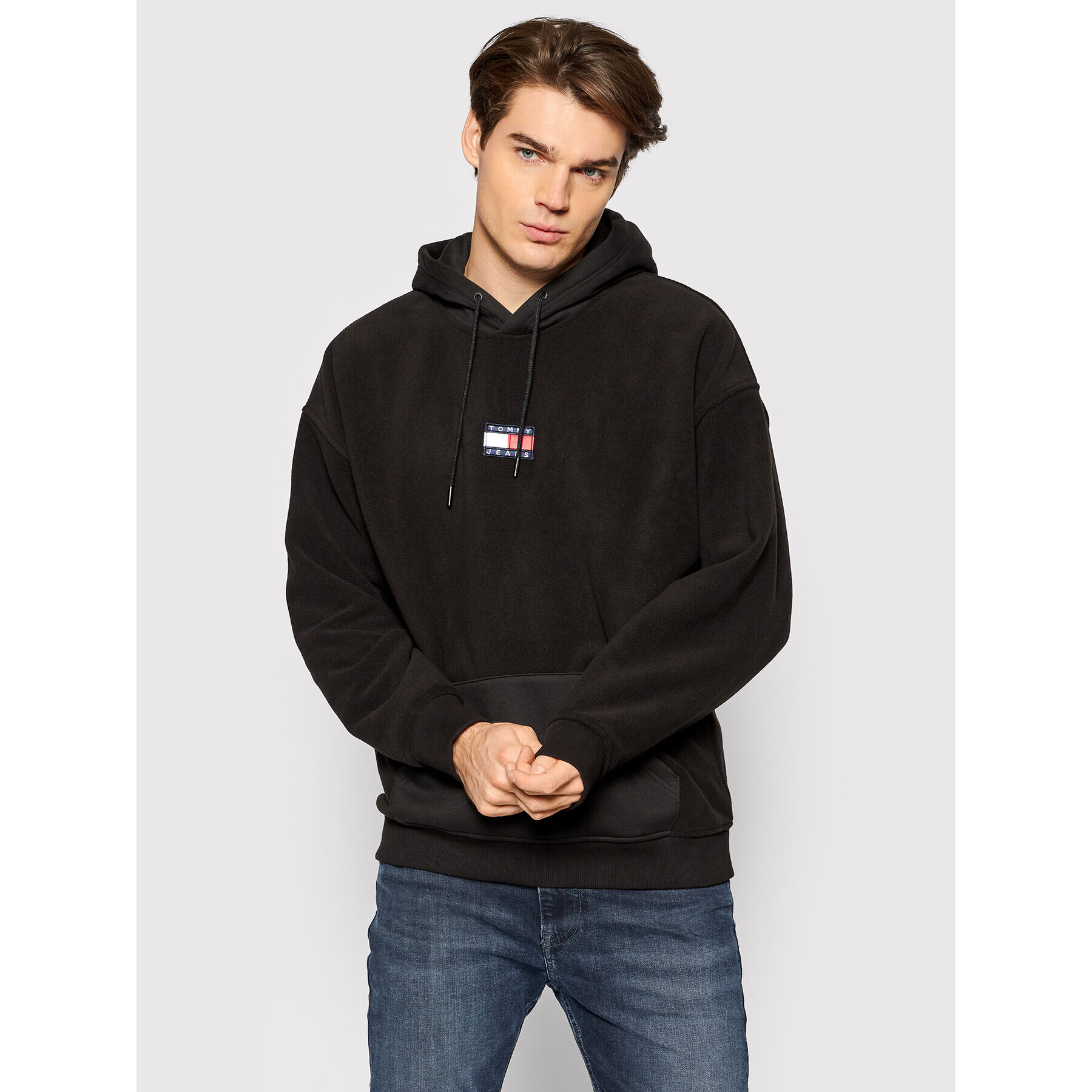 Tommy Jeans Bluză Badge DM0DM11646 Negru Regular Fit - Pled.ro