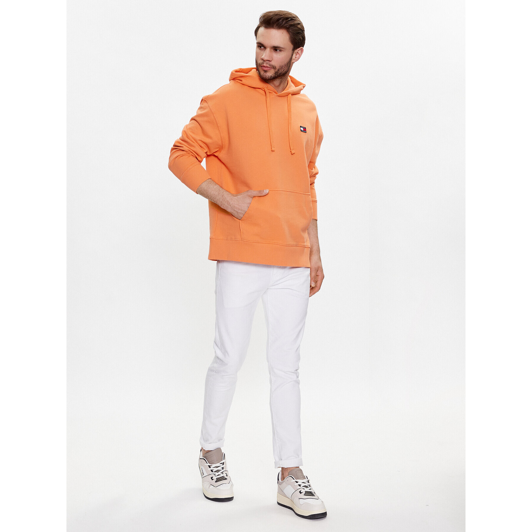 Tommy Jeans Bluză Badge DM0DM16369 Portocaliu Relaxed Fit - Pled.ro