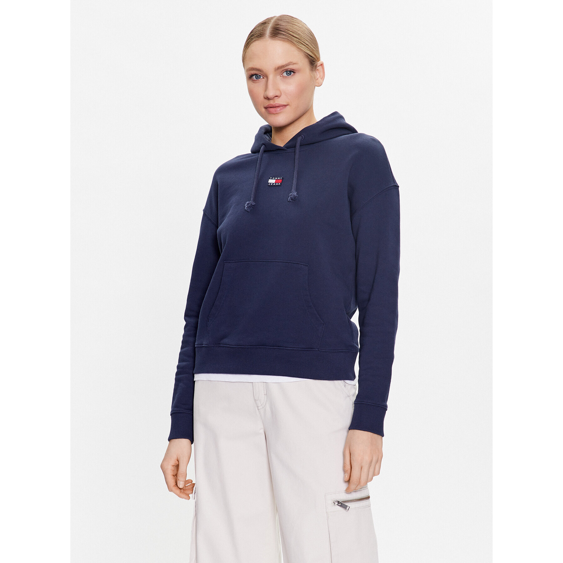 Tommy Jeans Bluză Badge DW0DW15411 Bleumarin Relaxed Fit - Pled.ro