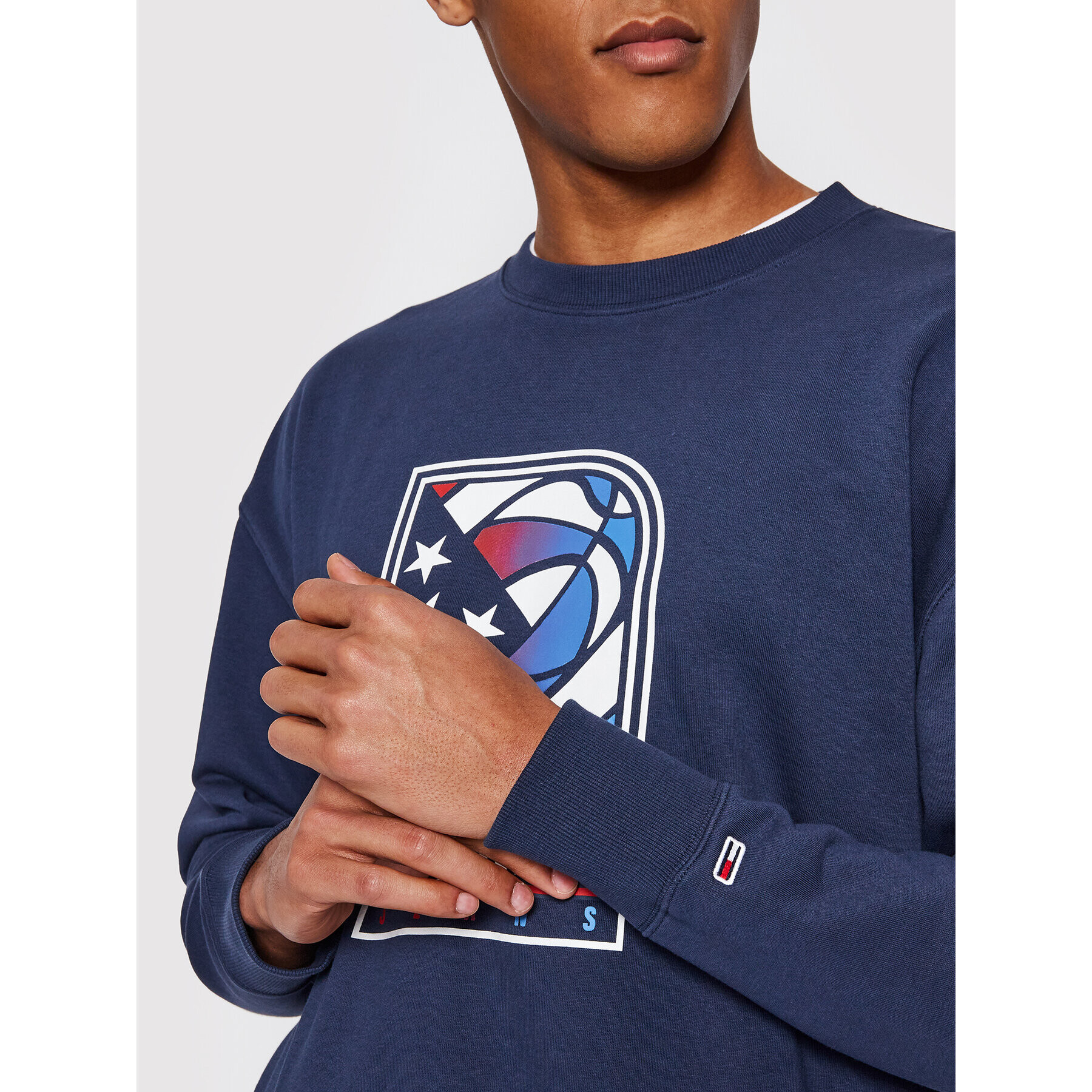 Tommy Jeans Bluză Basketball Crew DM0DM10661 Bleumarin Regular Fit - Pled.ro