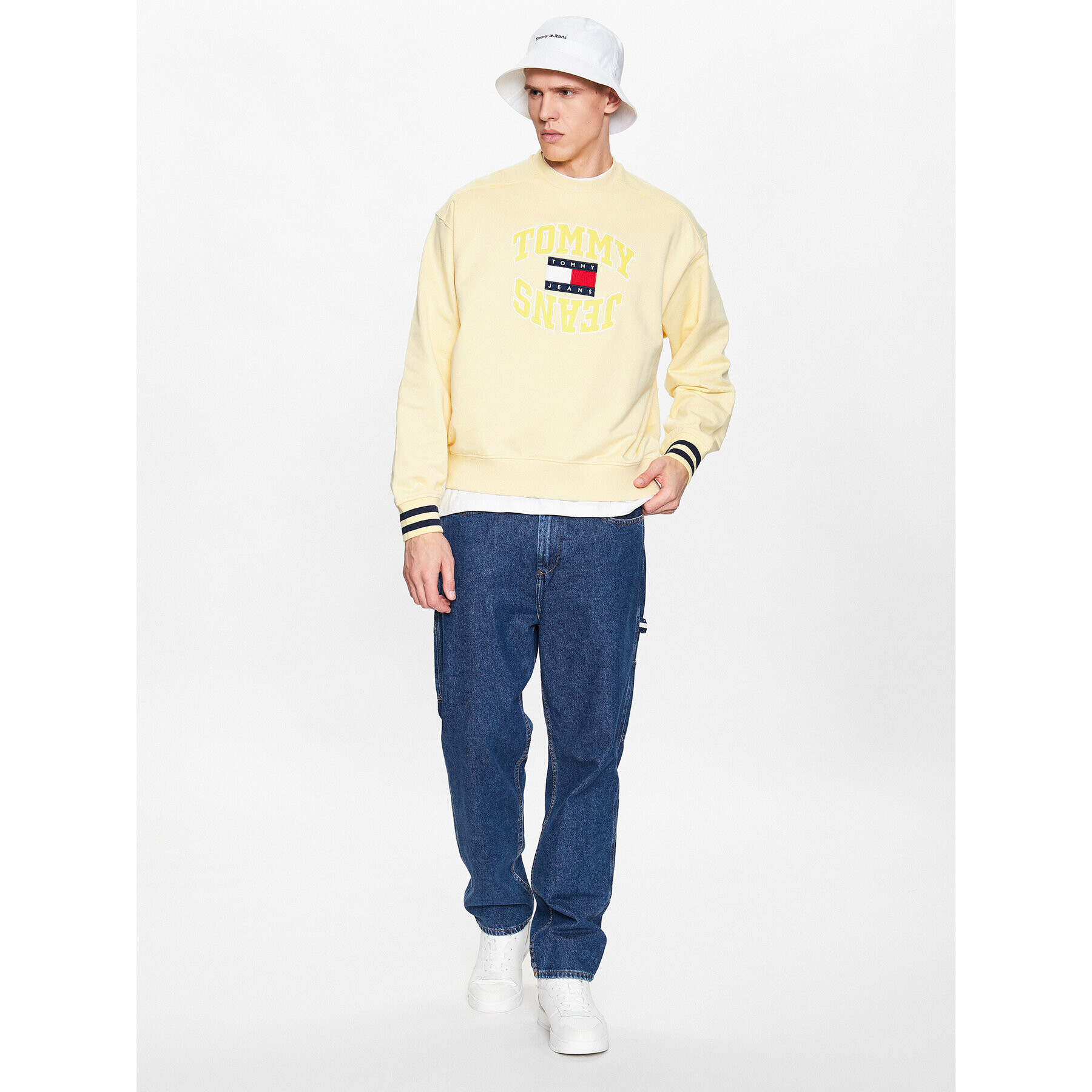 Tommy Jeans Bluză Boxy Arched Logo DM0DM16375 Galben Boxy Fit - Pled.ro