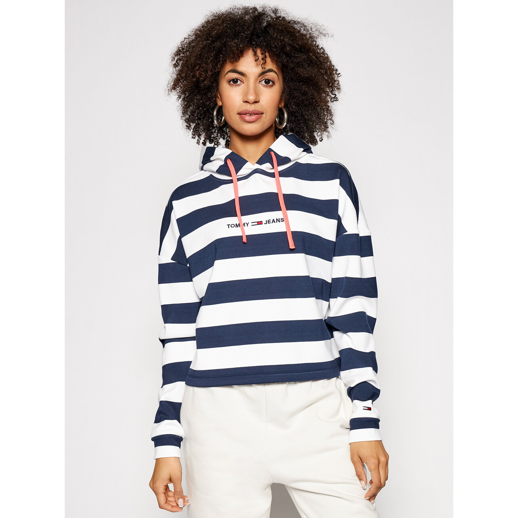 Tommy Jeans Bluză Bxy Stripe DW0DW09921 Bleumarin Relaxed Fit - Pled.ro