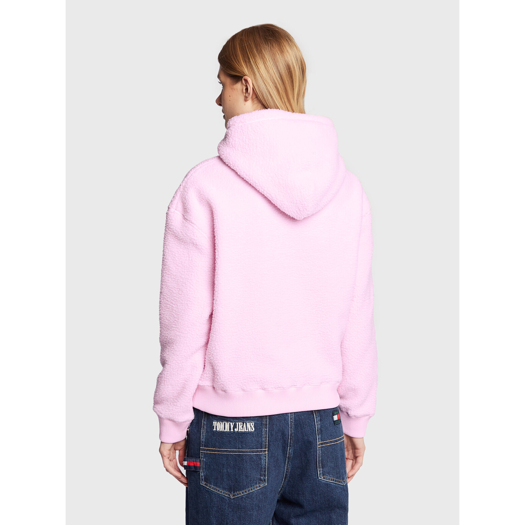 Tommy Jeans Bluză Center Badge Fleece DW0DW14690 Roz Regular Fit - Pled.ro