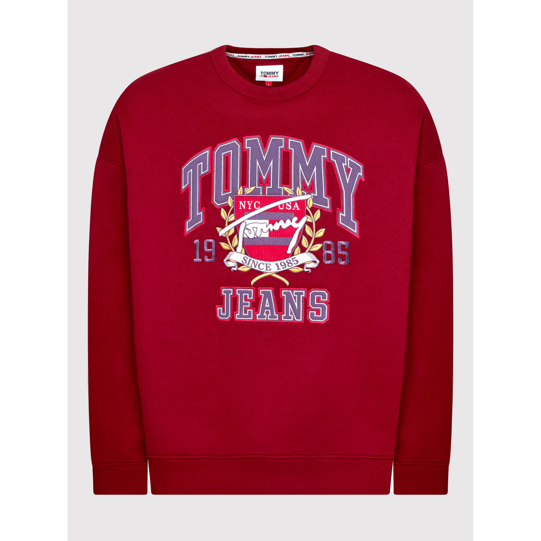 Tommy Jeans Bluză College DM0DM12351 Vișiniu Relaxed Fit - Pled.ro