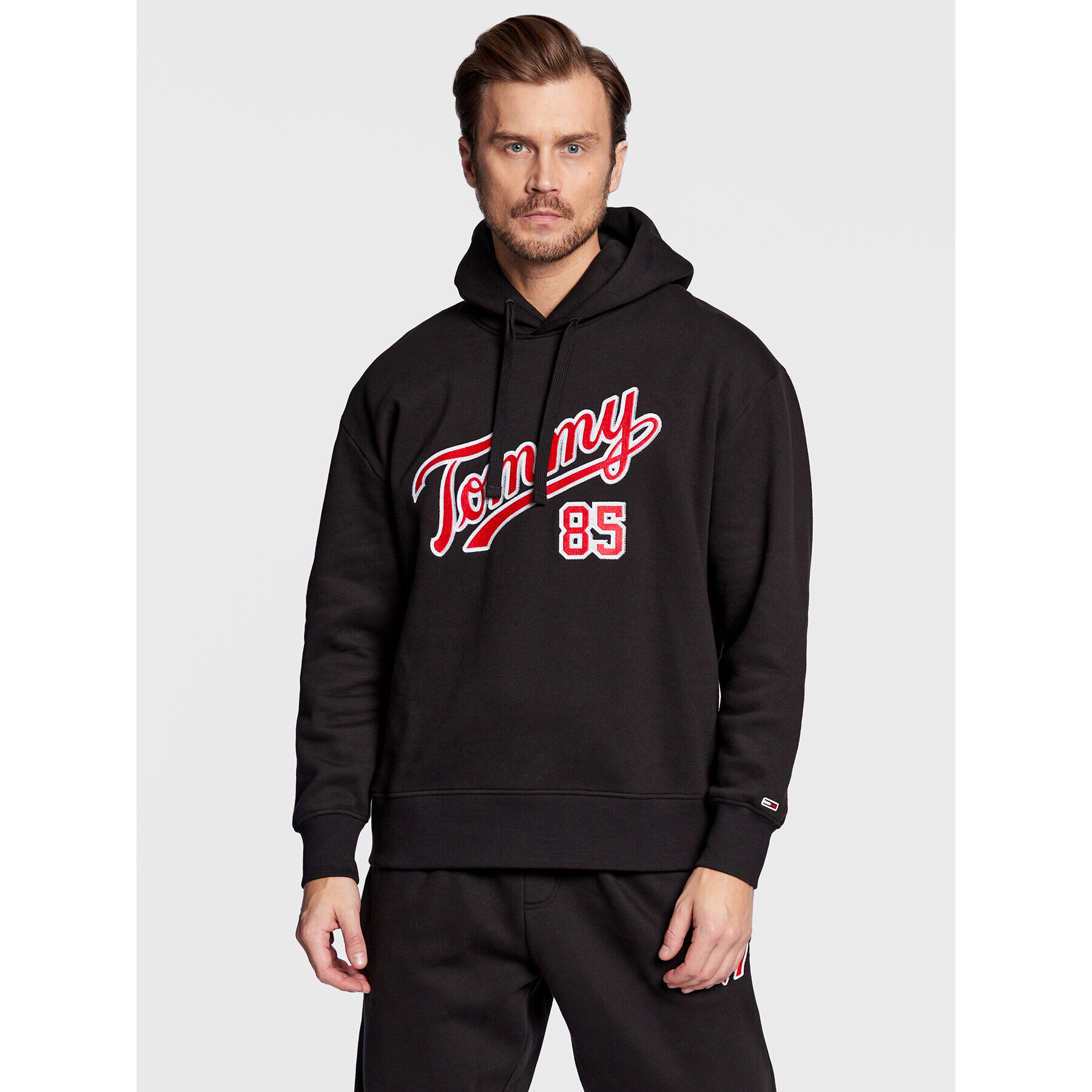 Tommy Jeans Bluză College DM0DM15711 Negru Relaxed Fit - Pled.ro