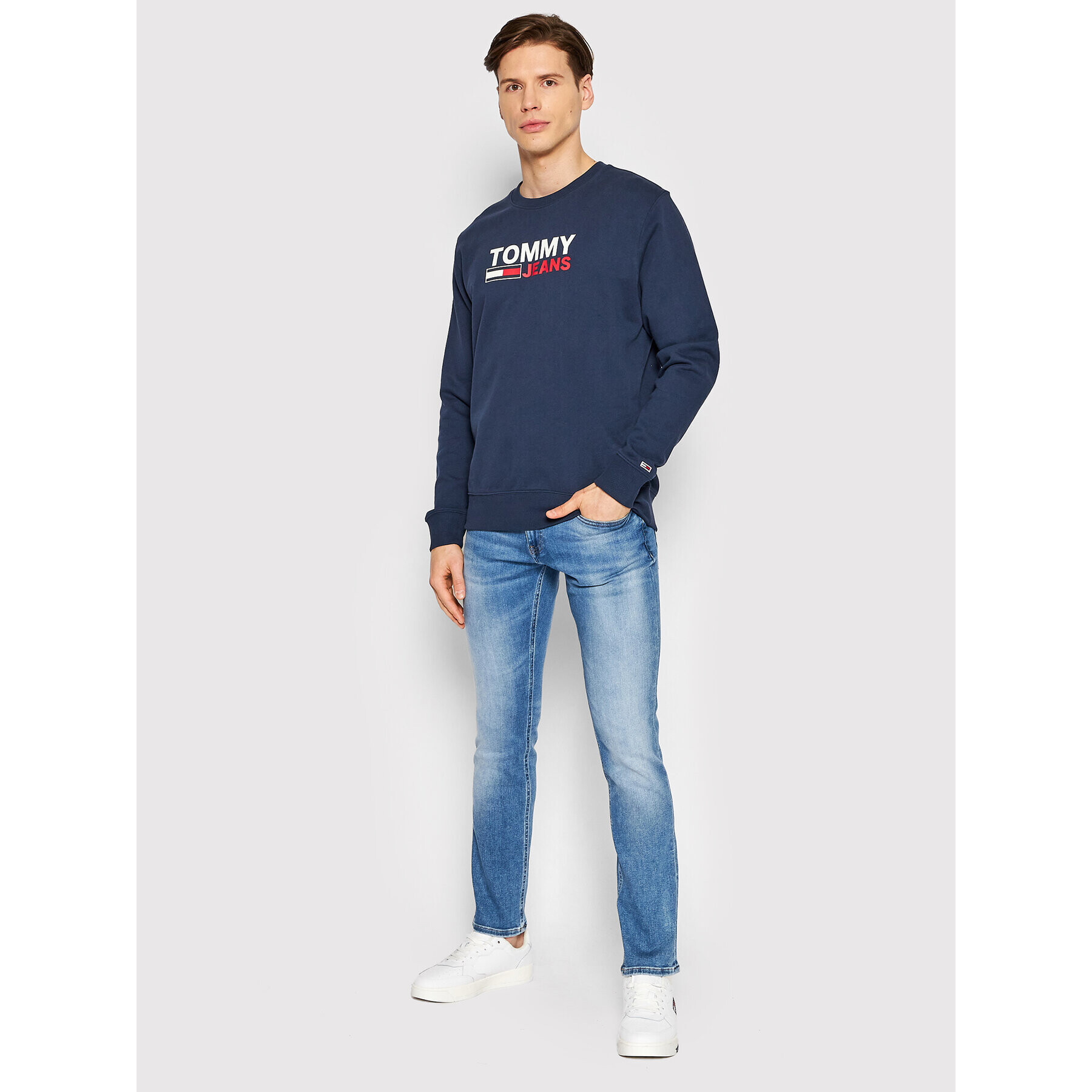 Tommy Jeans Bluză Corp Logo DM0DM12938 Bleumarin Regular Fit - Pled.ro