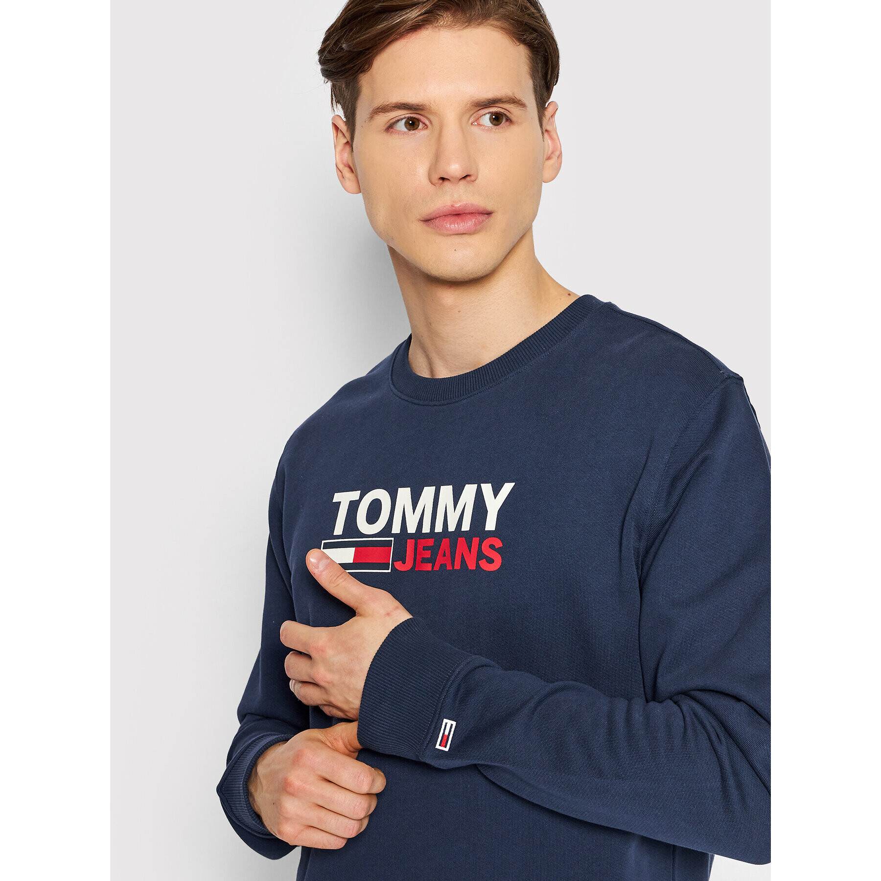 Tommy Jeans Bluză Corp Logo DM0DM12938 Bleumarin Regular Fit - Pled.ro