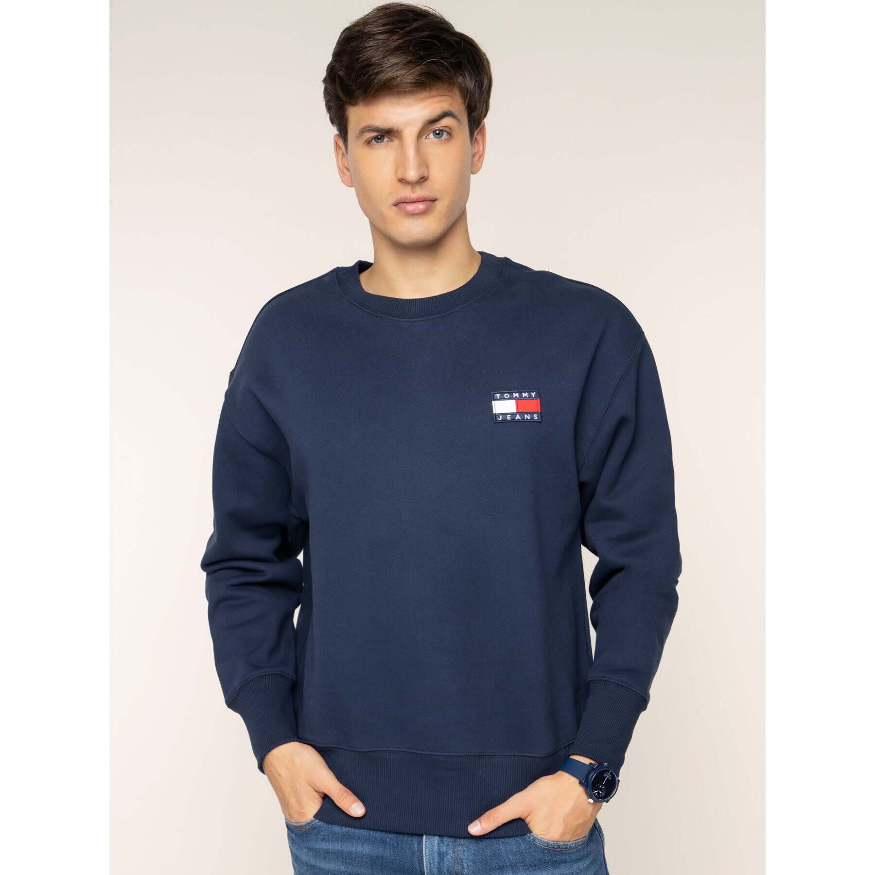 Tommy Jeans Bluză DM0DM06592 Bleumarin Regular Fit - Pled.ro