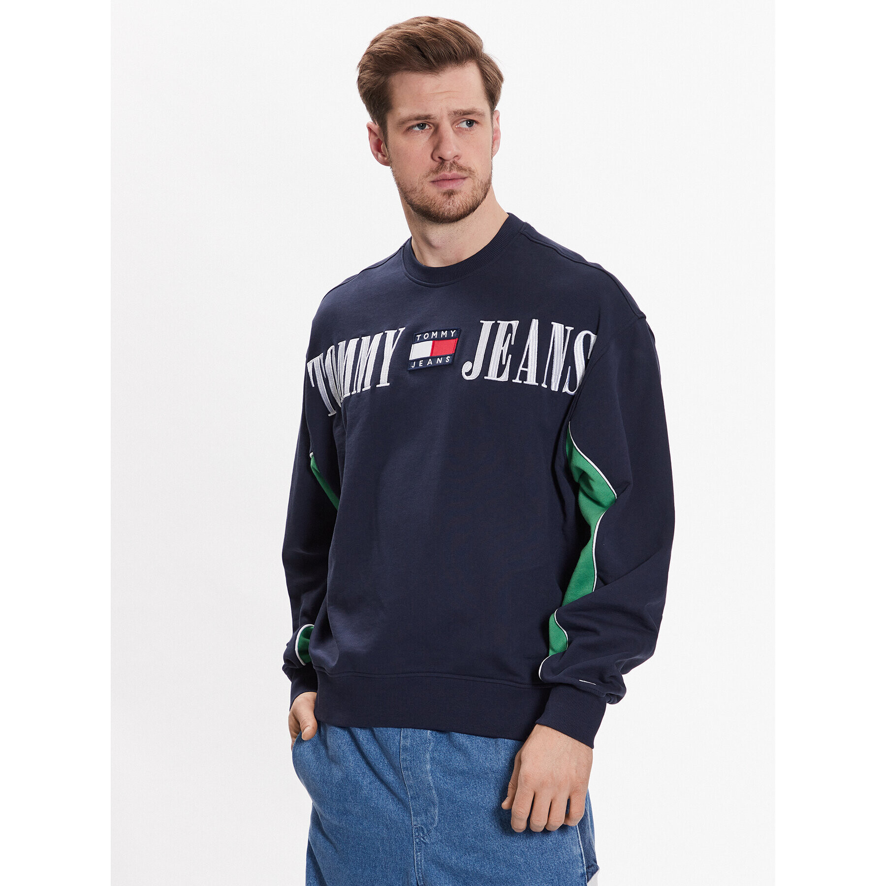 Tommy Jeans Bluză DM0DM16378 Bleumarin Boxy Fit - Pled.ro