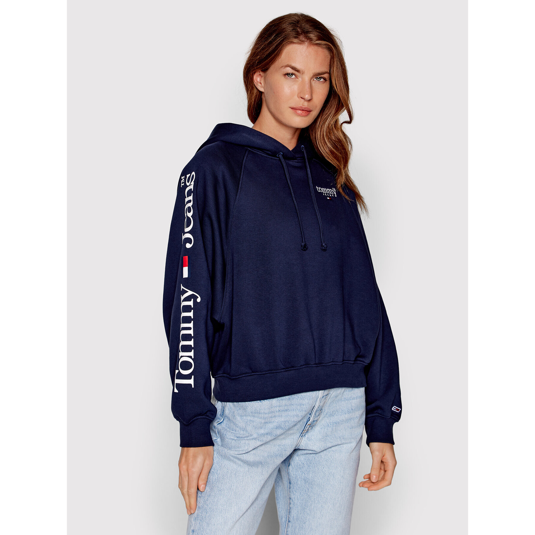 Tommy Jeans Bluză DW0DW14340 Bleumarin Relaxed Fit - Pled.ro