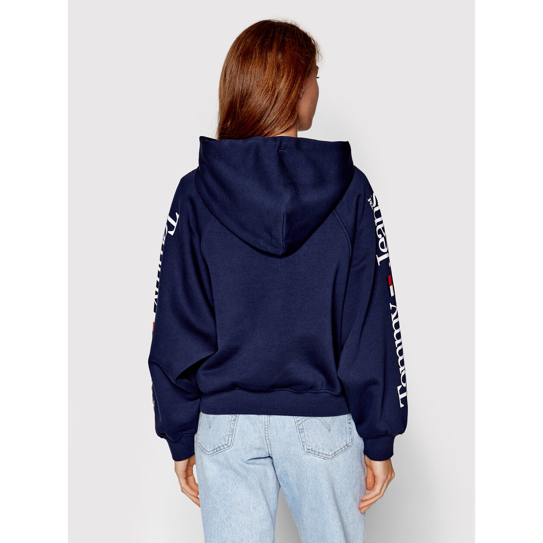 Tommy Jeans Bluză DW0DW14340 Bleumarin Relaxed Fit - Pled.ro