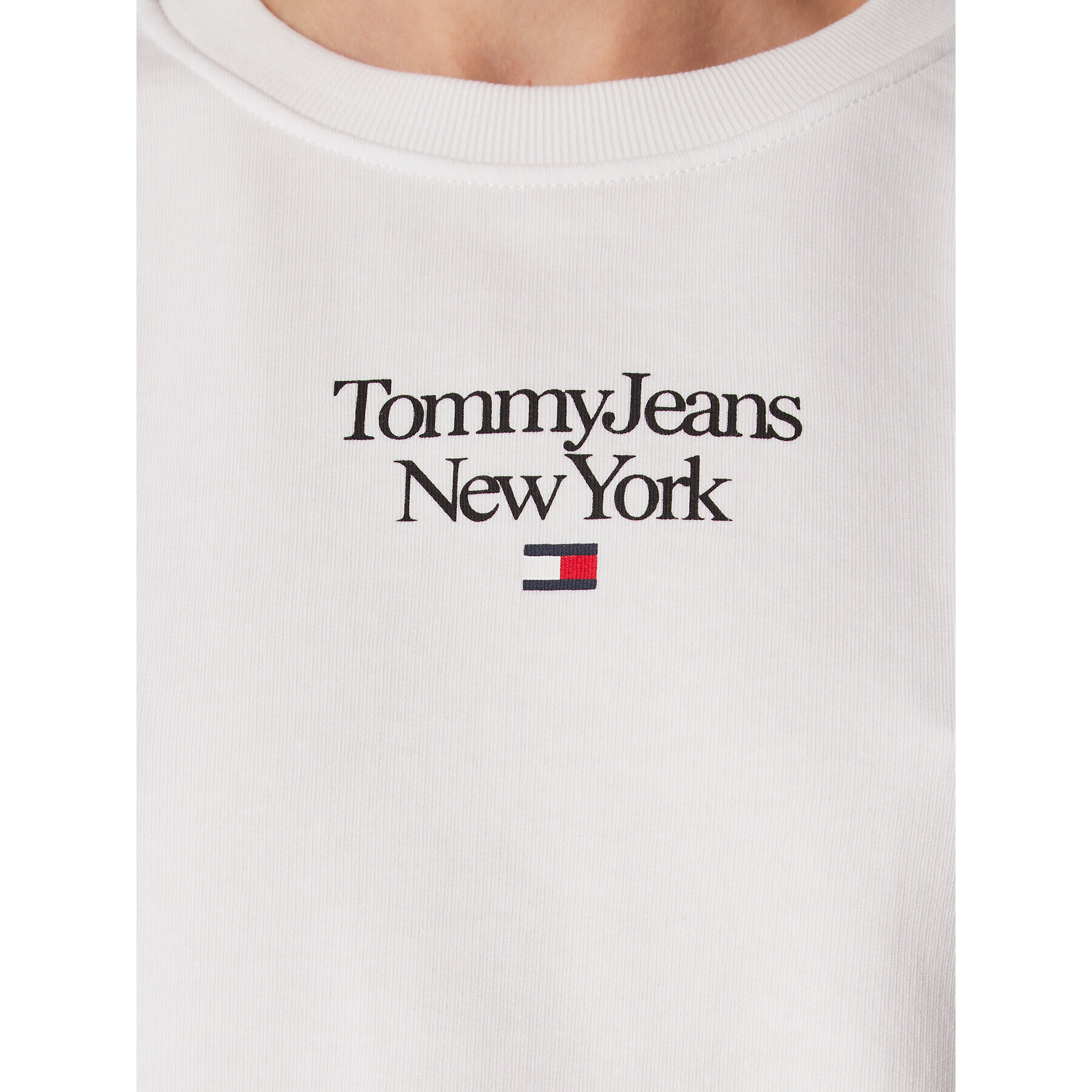 Tommy Jeans Bluză DW0DW14851 Alb Regular Fit - Pled.ro