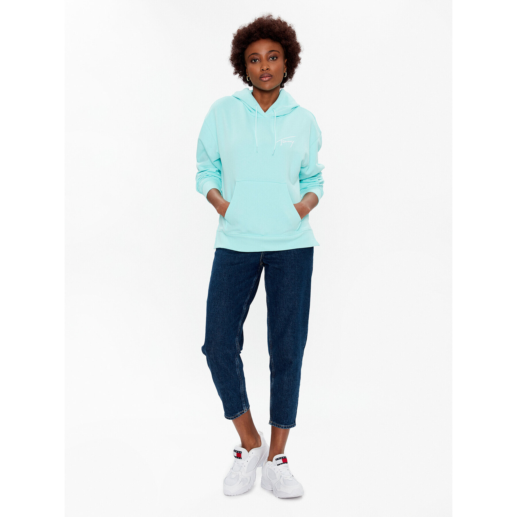 Tommy Jeans Bluză DW0DW14853 Albastru Relaxed Fit - Pled.ro