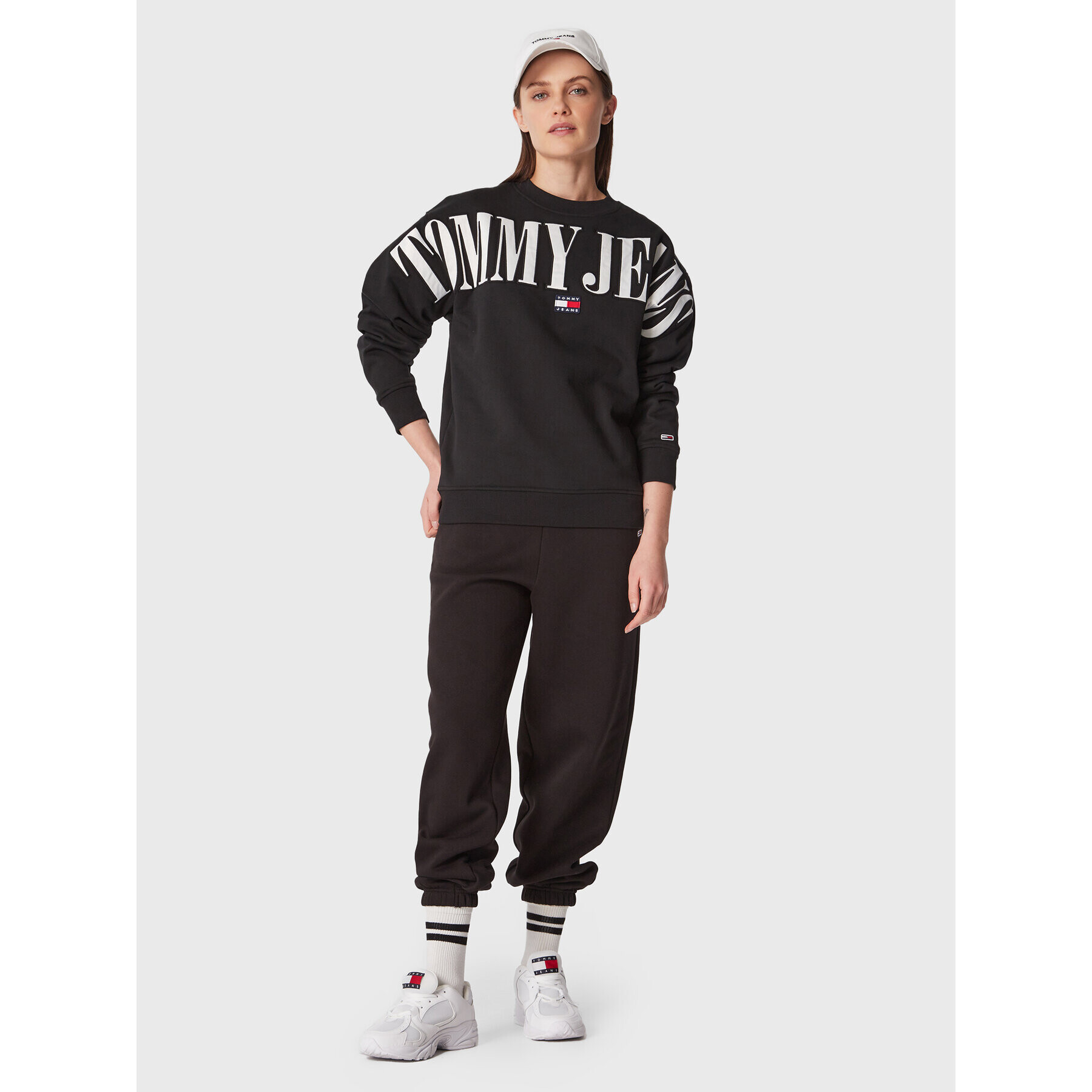 Tommy Jeans Bluză DW0DW15059 Negru Relaxed Fit - Pled.ro