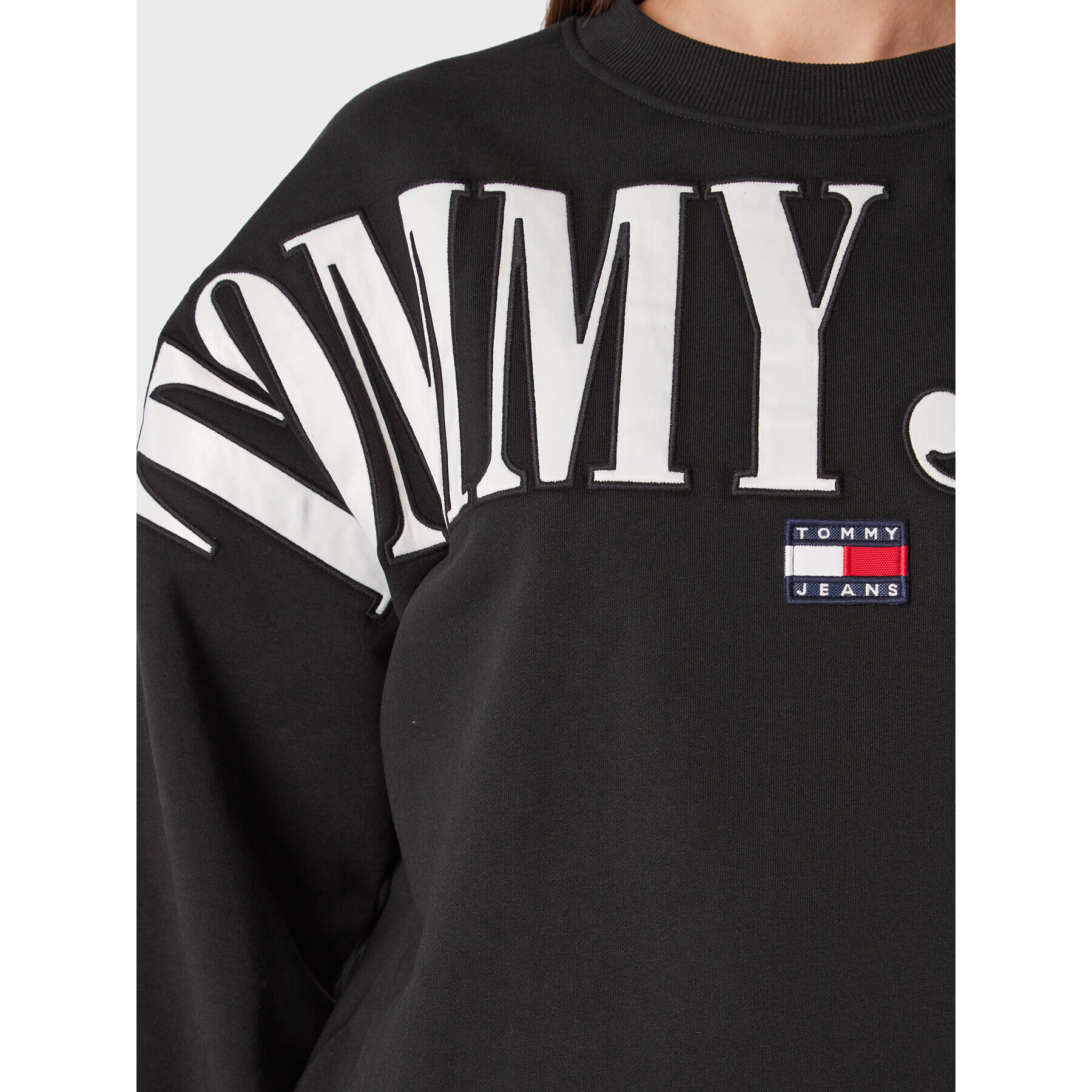 Tommy Jeans Bluză DW0DW15059 Negru Relaxed Fit - Pled.ro