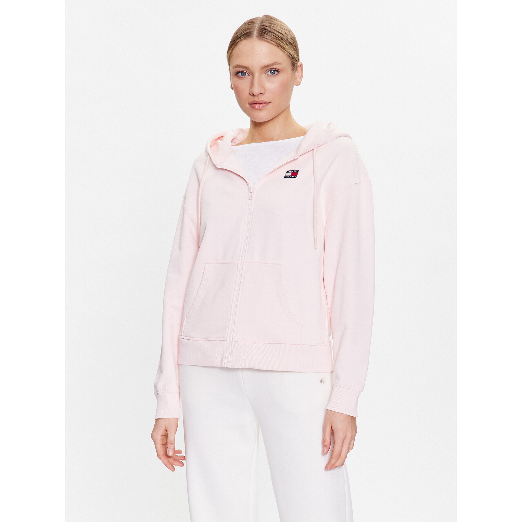 Tommy Jeans Bluză DW0DW15748 Roz Relaxed Fit - Pled.ro