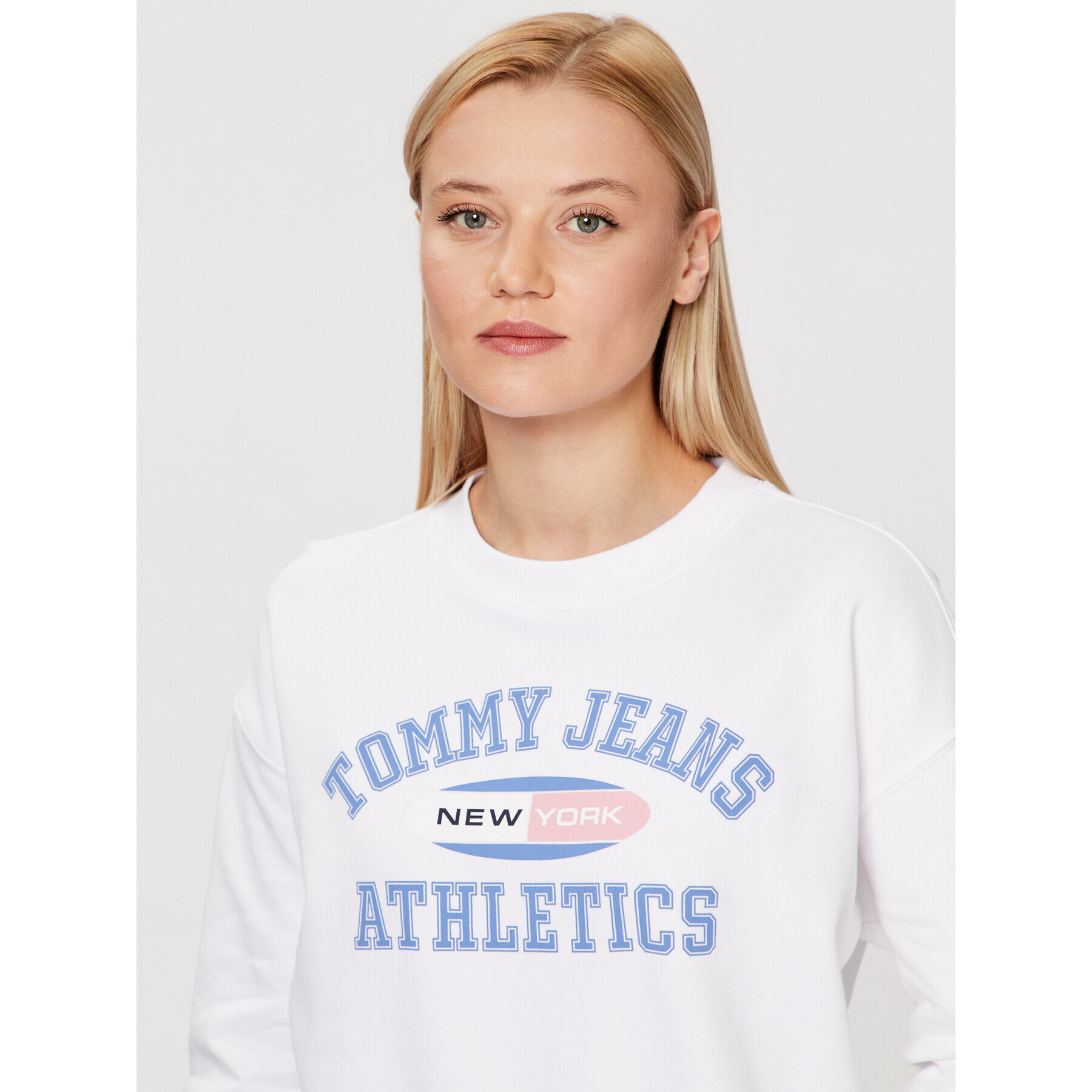 Tommy Jeans Bluză DW0DW16121 Alb Regular Fit - Pled.ro