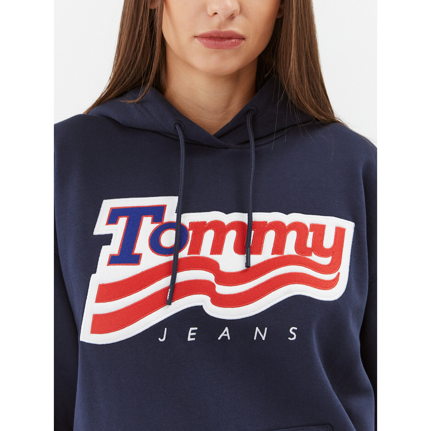 Tommy Jeans Bluză DW0DW17689 Bleumarin Relaxed Fit - Pled.ro