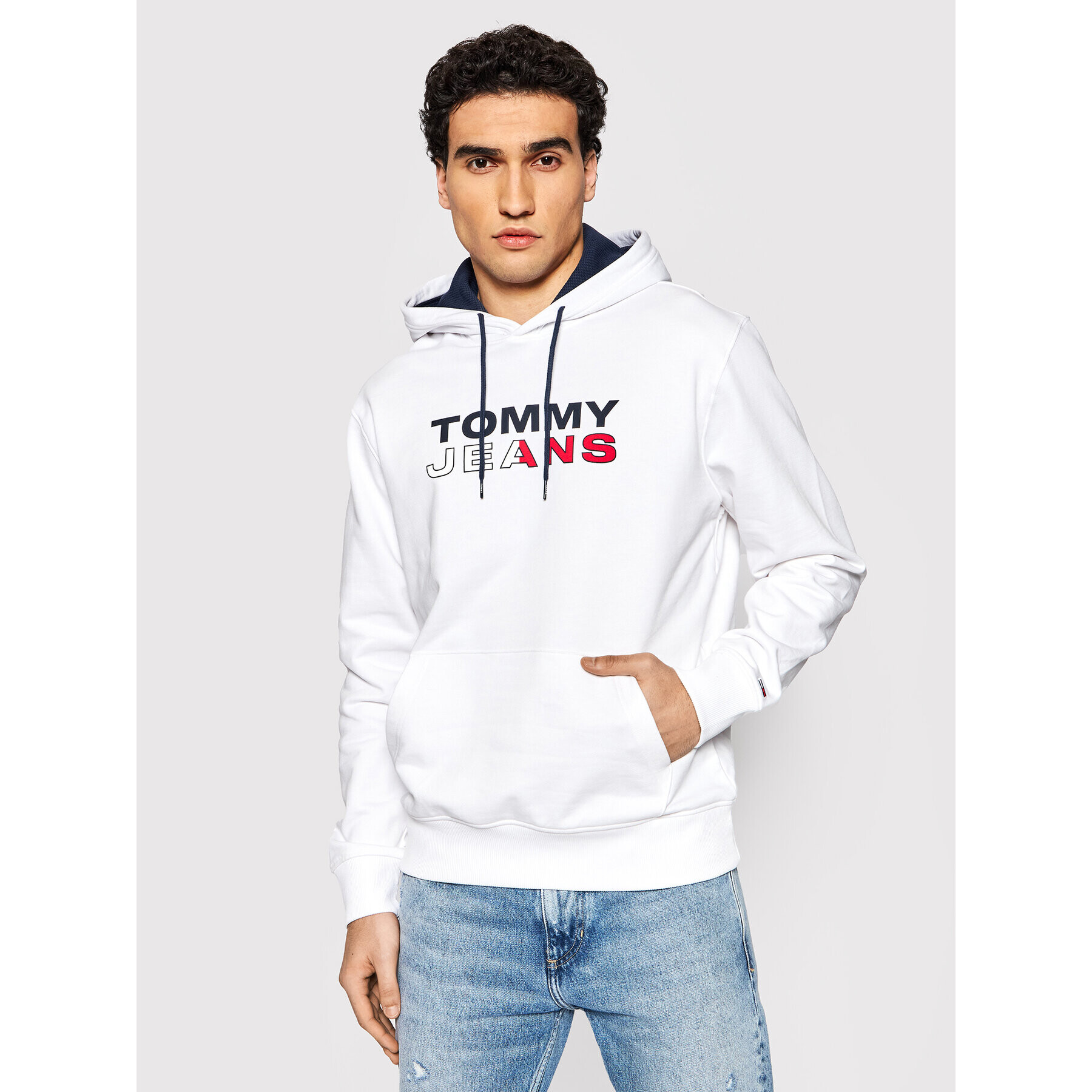 Tommy Jeans Bluză Entry DM0DM12375 Alb Regular Fit - Pled.ro