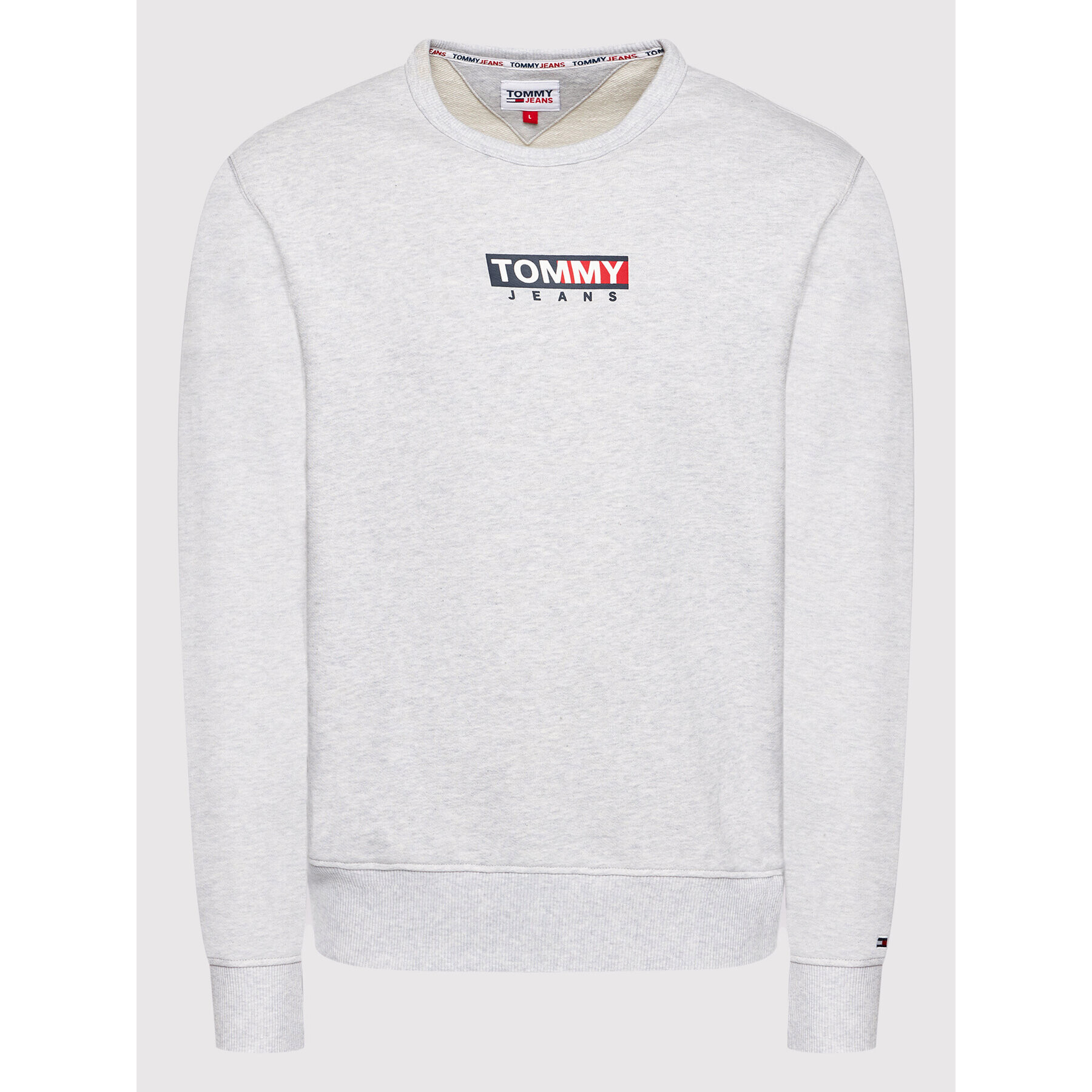 Tommy Jeans Bluză Entry Graphic Crew DM0DM11627 Gri Regular Fit - Pled.ro