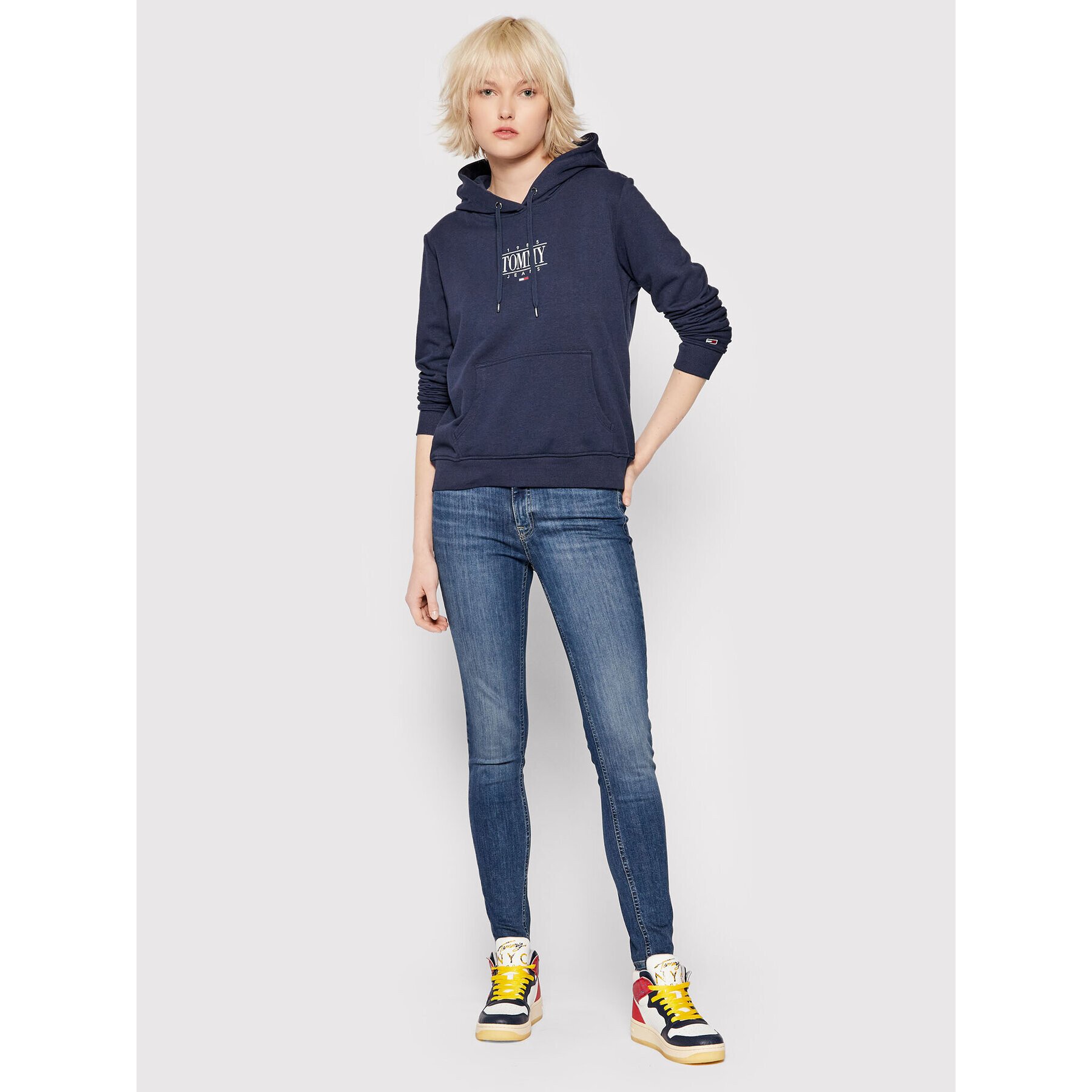 Tommy Jeans Bluză Essential DW0DW11049 Bleumarin Regular Fit - Pled.ro