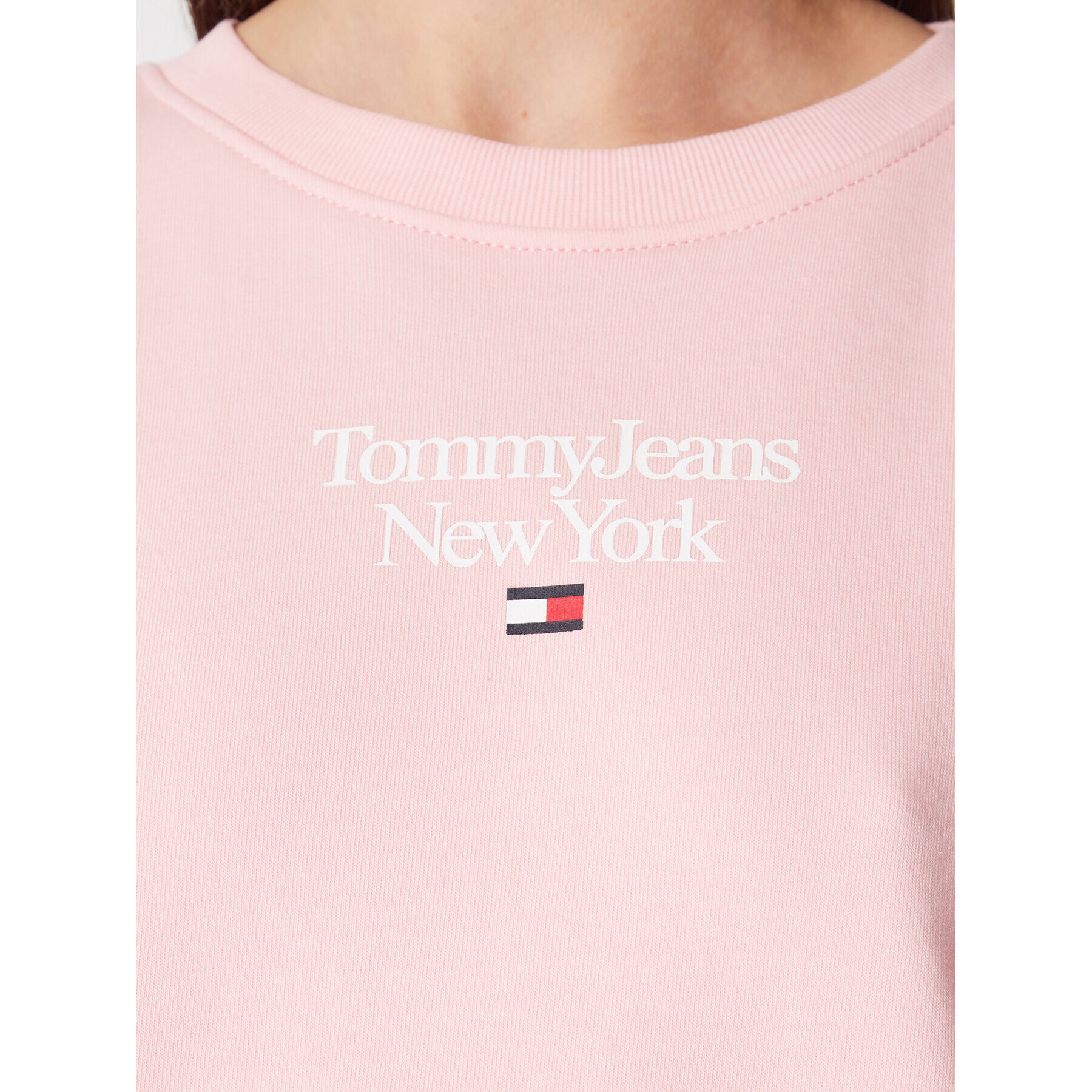 Tommy Jeans Bluză Essential DW0DW14851 Roz Regular Fit - Pled.ro