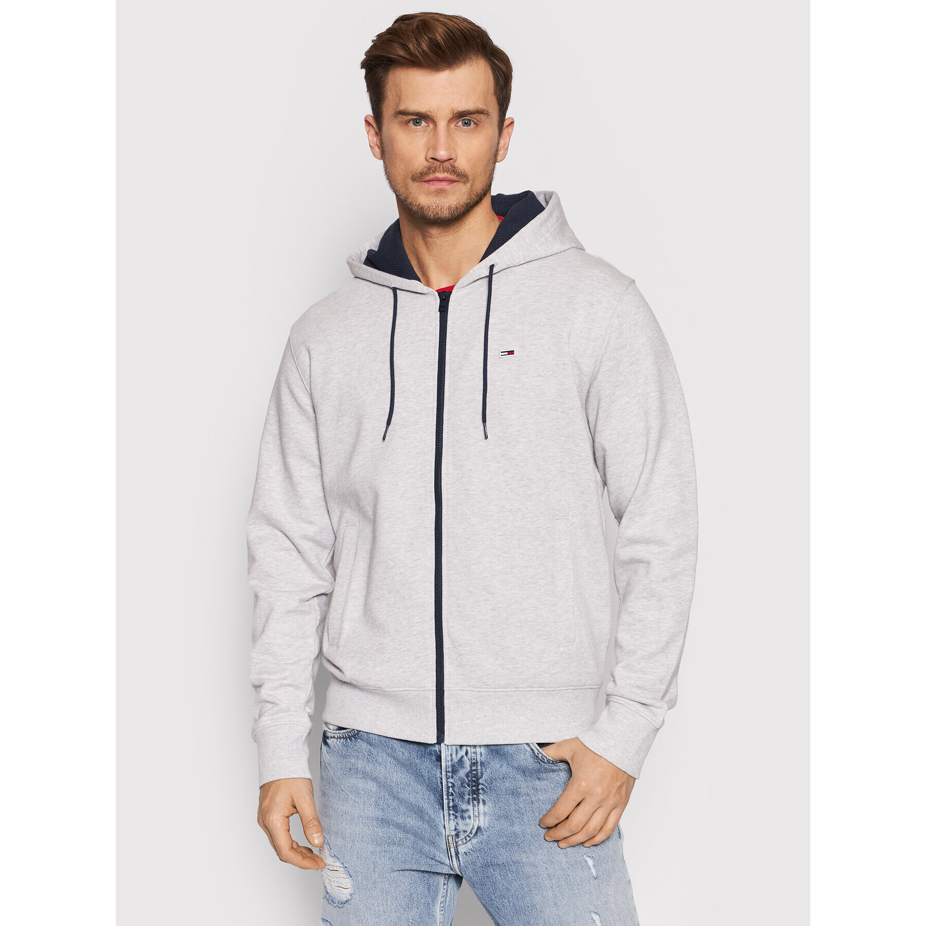 Tommy Jeans Bluză Essential Graphic DM0DM11629 Gri Regular Fit - Pled.ro