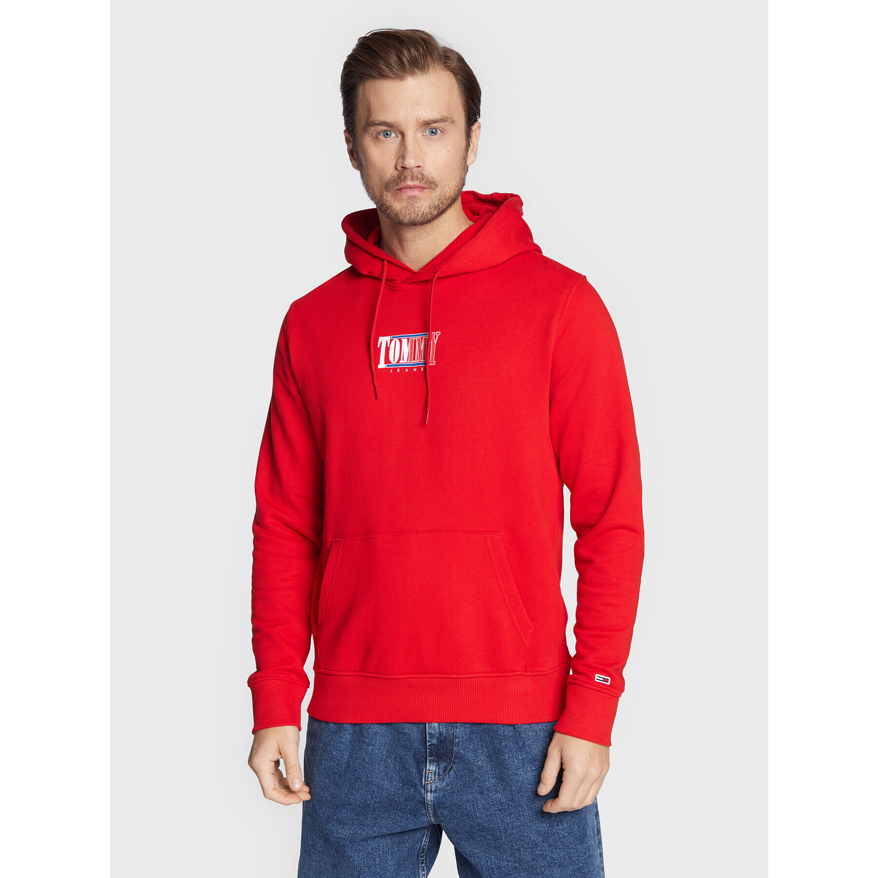 Tommy Jeans Bluză Essential Graphic DM0DM15006 Roșu Regular Fit - Pled.ro