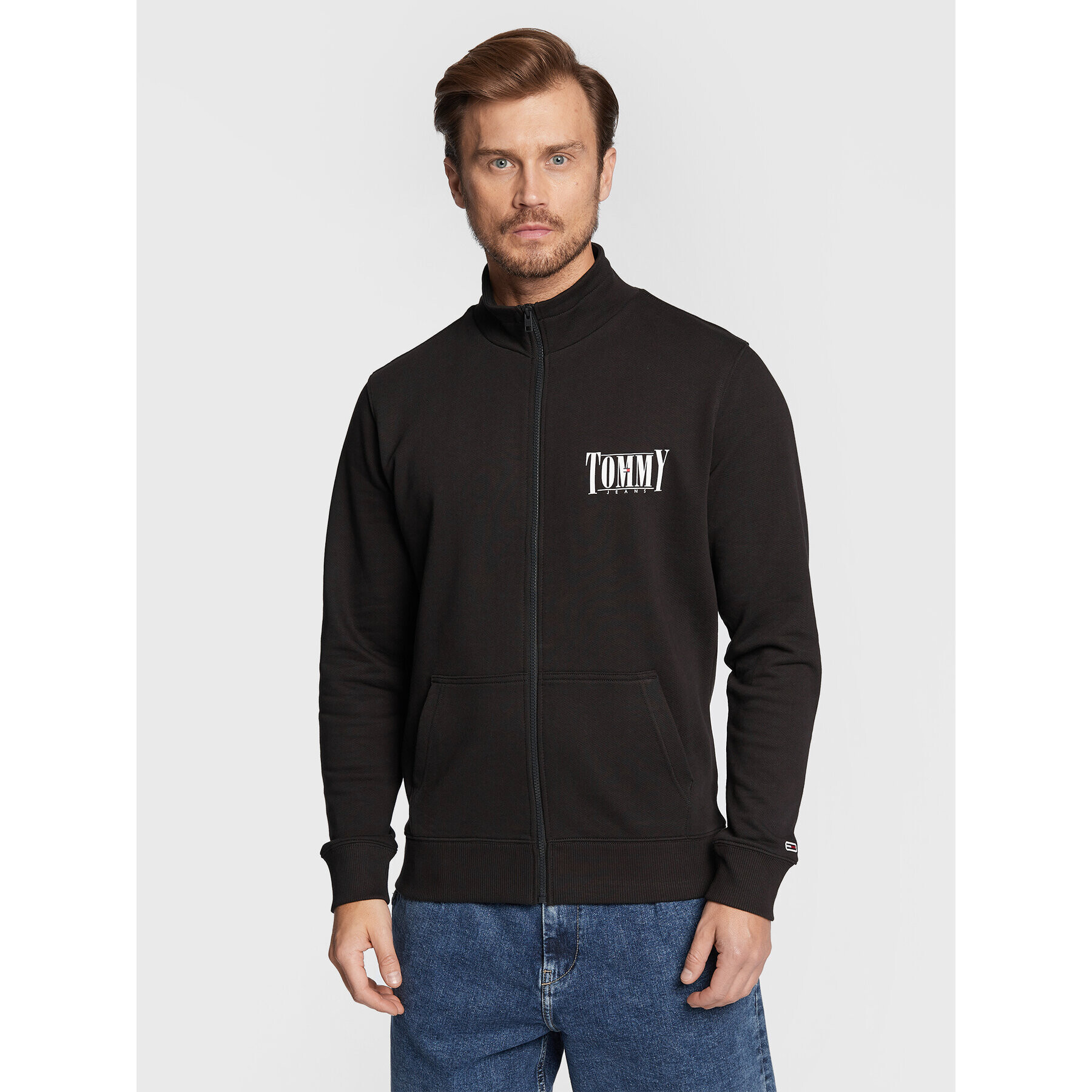 Tommy Jeans Bluză Essential Graphic DM0DM15008 Negru Regular Fit - Pled.ro