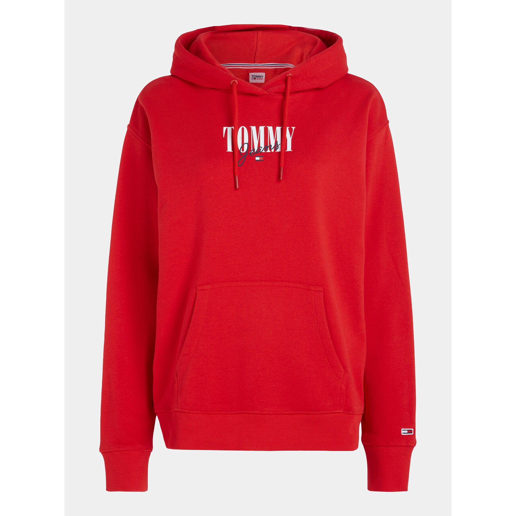 Tommy Jeans Bluză Essential Logo 1+ DW0DW16397 Roșu Relaxed Fit - Pled.ro