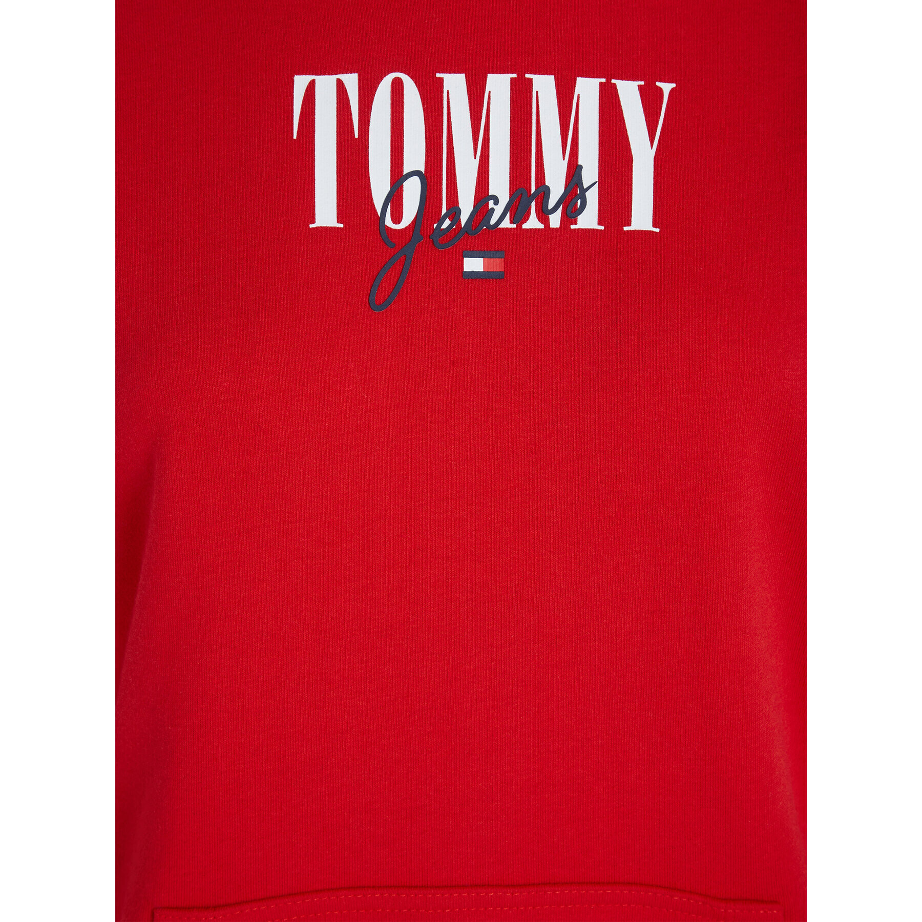 Tommy Jeans Bluză Essential Logo 1+ DW0DW16397 Roșu Relaxed Fit - Pled.ro