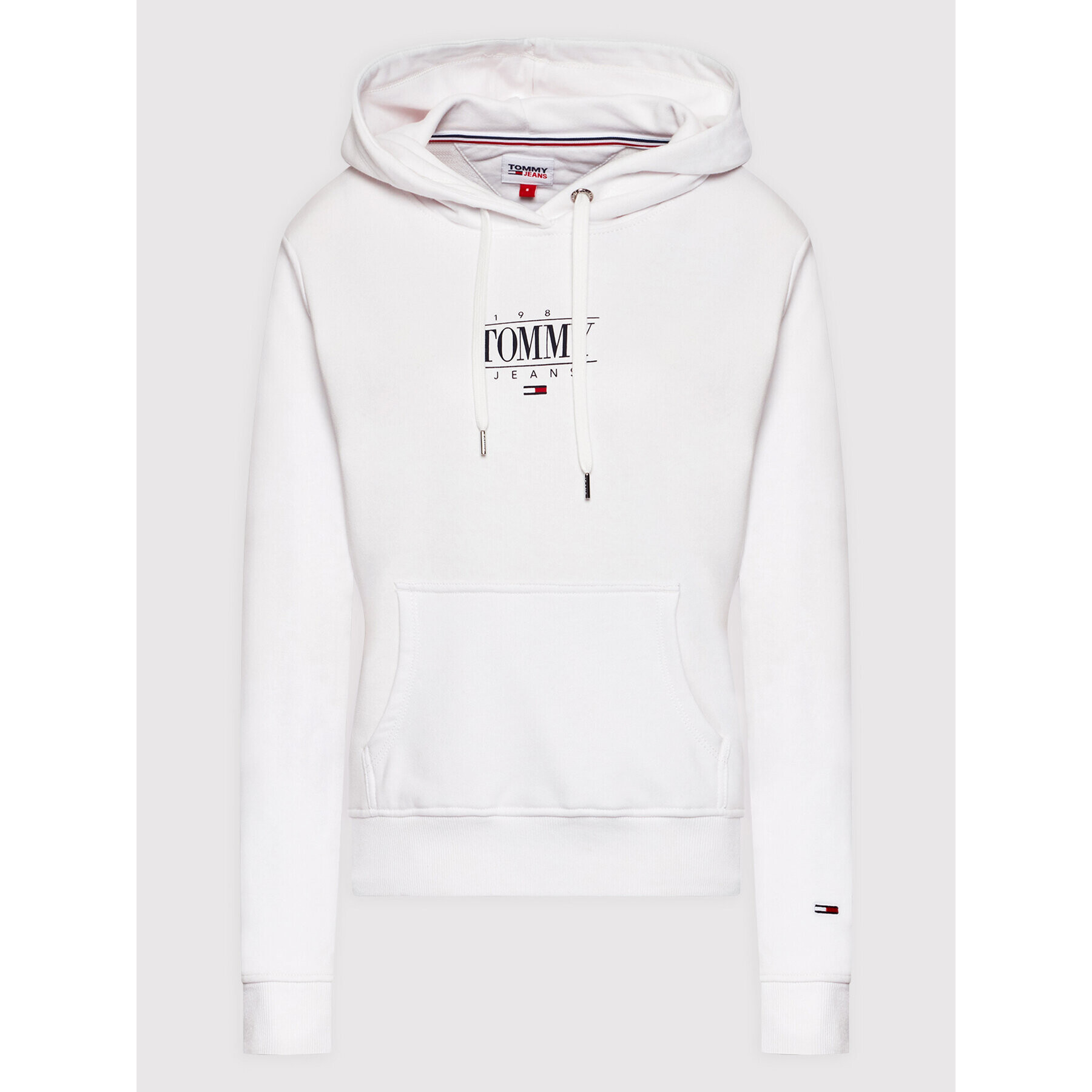 Tommy Jeans Bluză Essential Logo DW0DW11049 Alb Regular Fit - Pled.ro