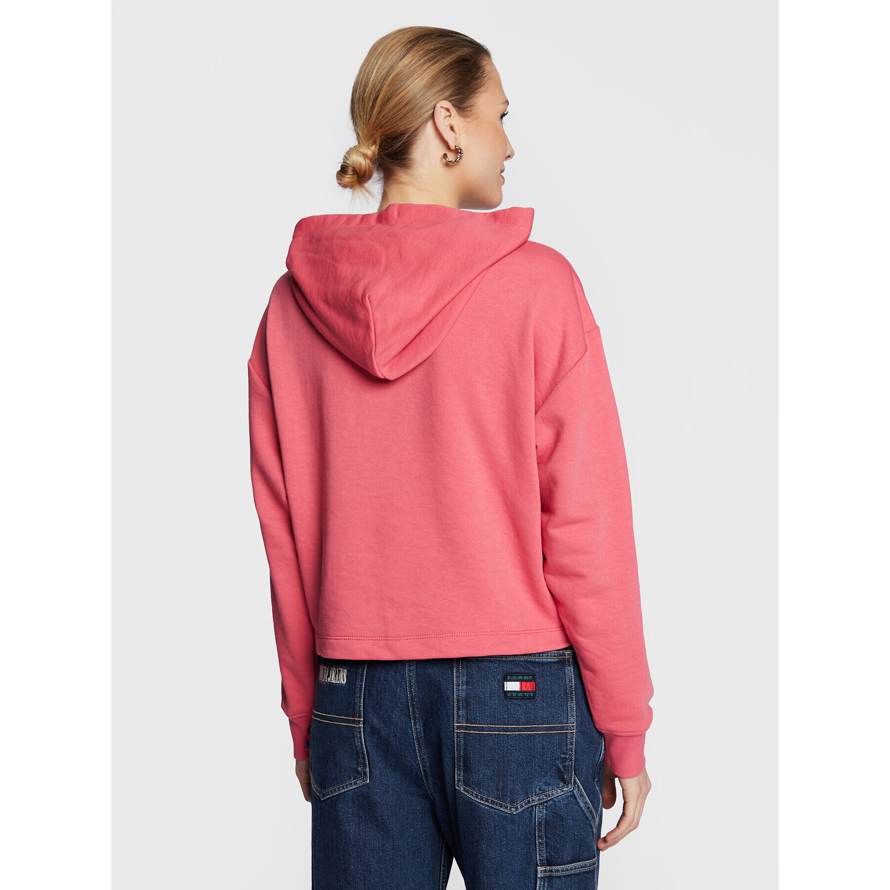 Tommy Jeans Bluză Essential Logo DW0DW14852 Roz Relaxed Fit - Pled.ro