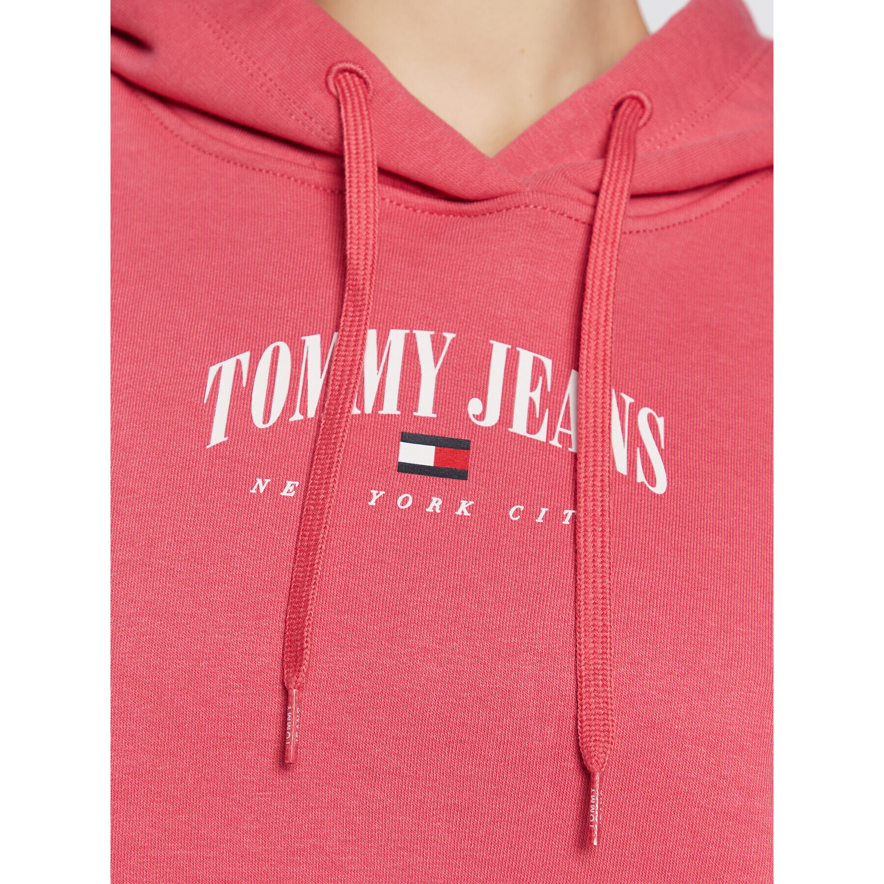 Tommy Jeans Bluză Essential Logo DW0DW14852 Roz Relaxed Fit - Pled.ro