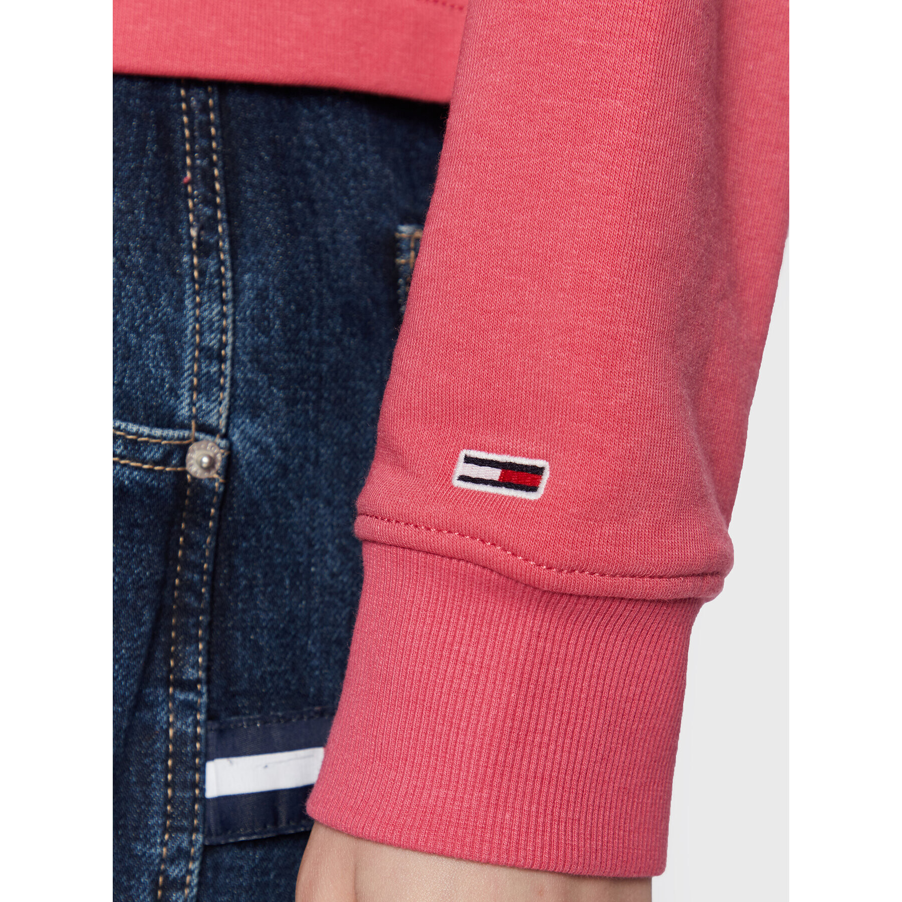 Tommy Jeans Bluză Essential Logo DW0DW14852 Roz Relaxed Fit - Pled.ro