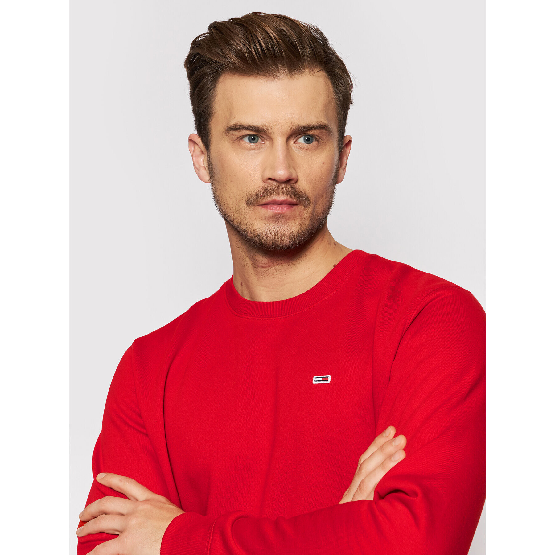 Tommy Jeans Bluză Fleece DM0DM09591 Roșu Regular Fit - Pled.ro