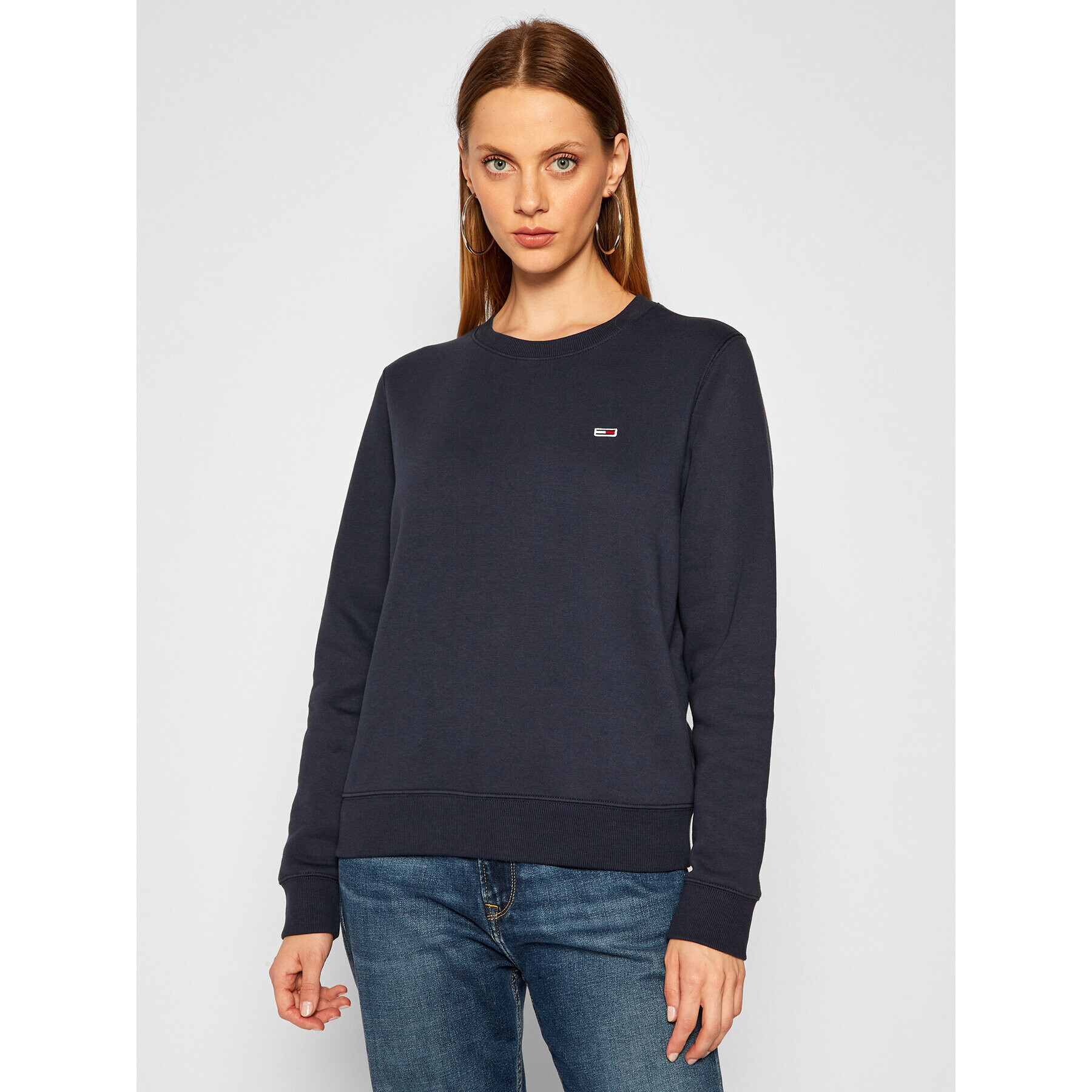 Tommy Jeans Bluză Fleece DW0DW09227 Bleumarin Regular Fit - Pled.ro