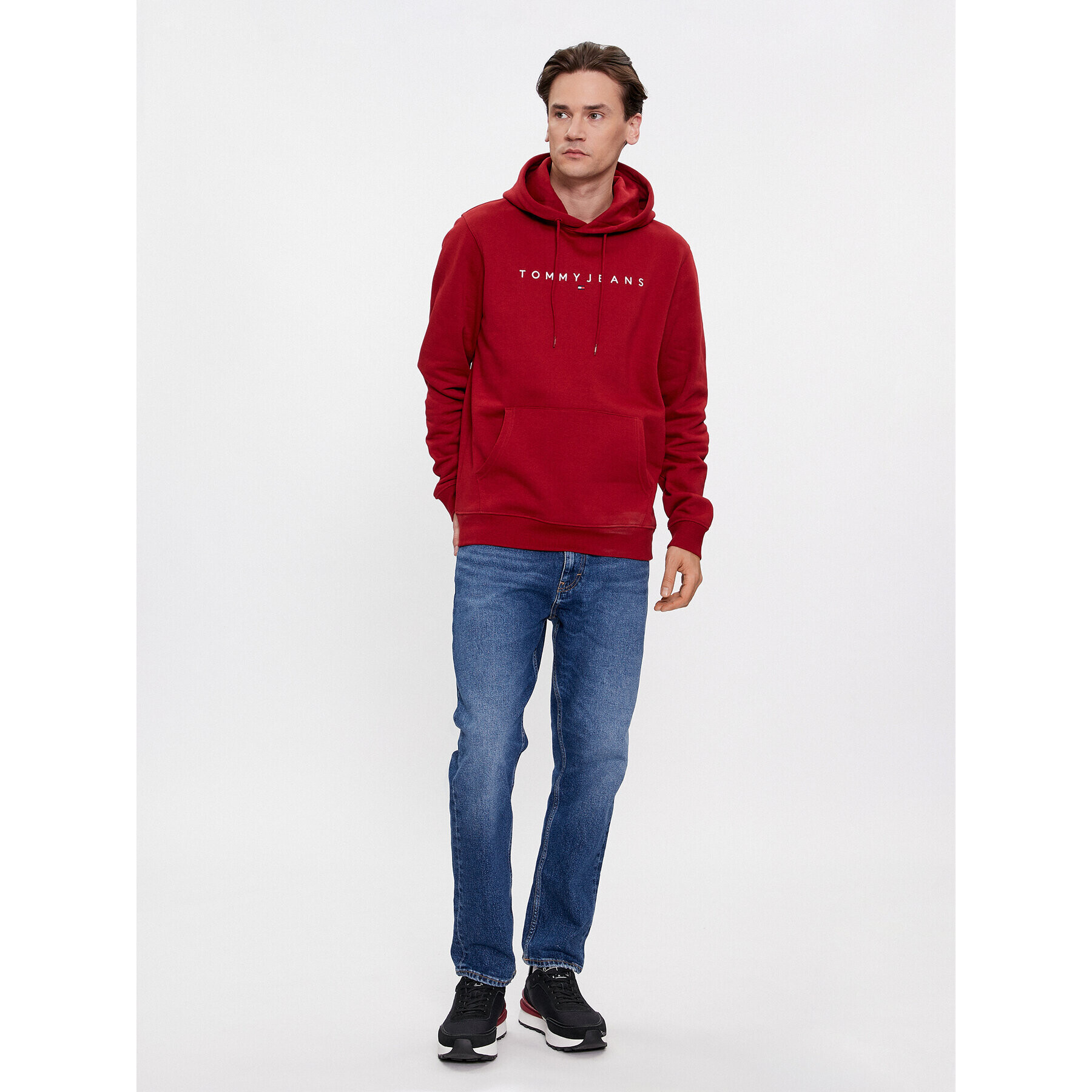 Tommy Jeans Bluză Linear Logo DM0DM17985 Roșu Regular Fit - Pled.ro