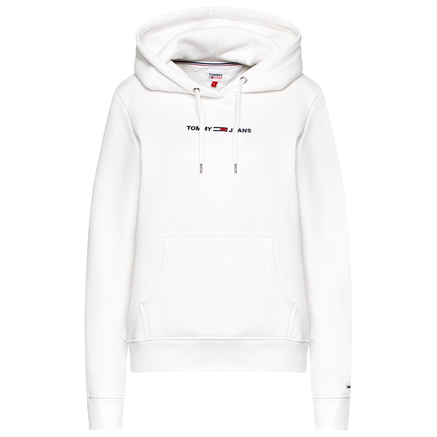 Tommy Jeans Bluză Linear Logo DW0DW10132 Alb Regular Fit - Pled.ro