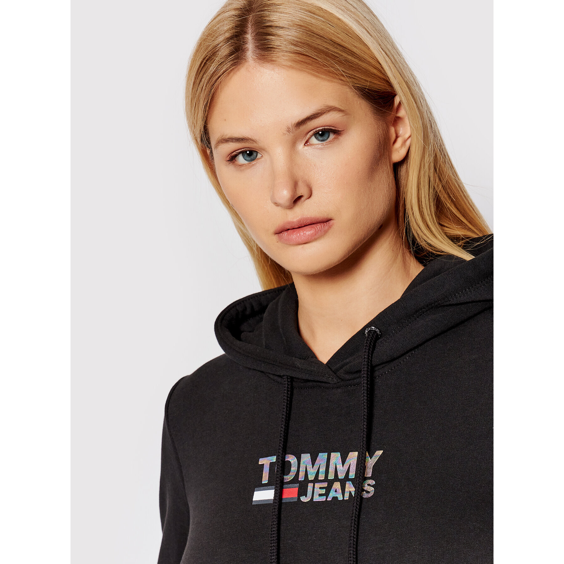 Tommy Jeans Bluză Metal Corp Logo DW0DW09247 Negru Slim Fit - Pled.ro