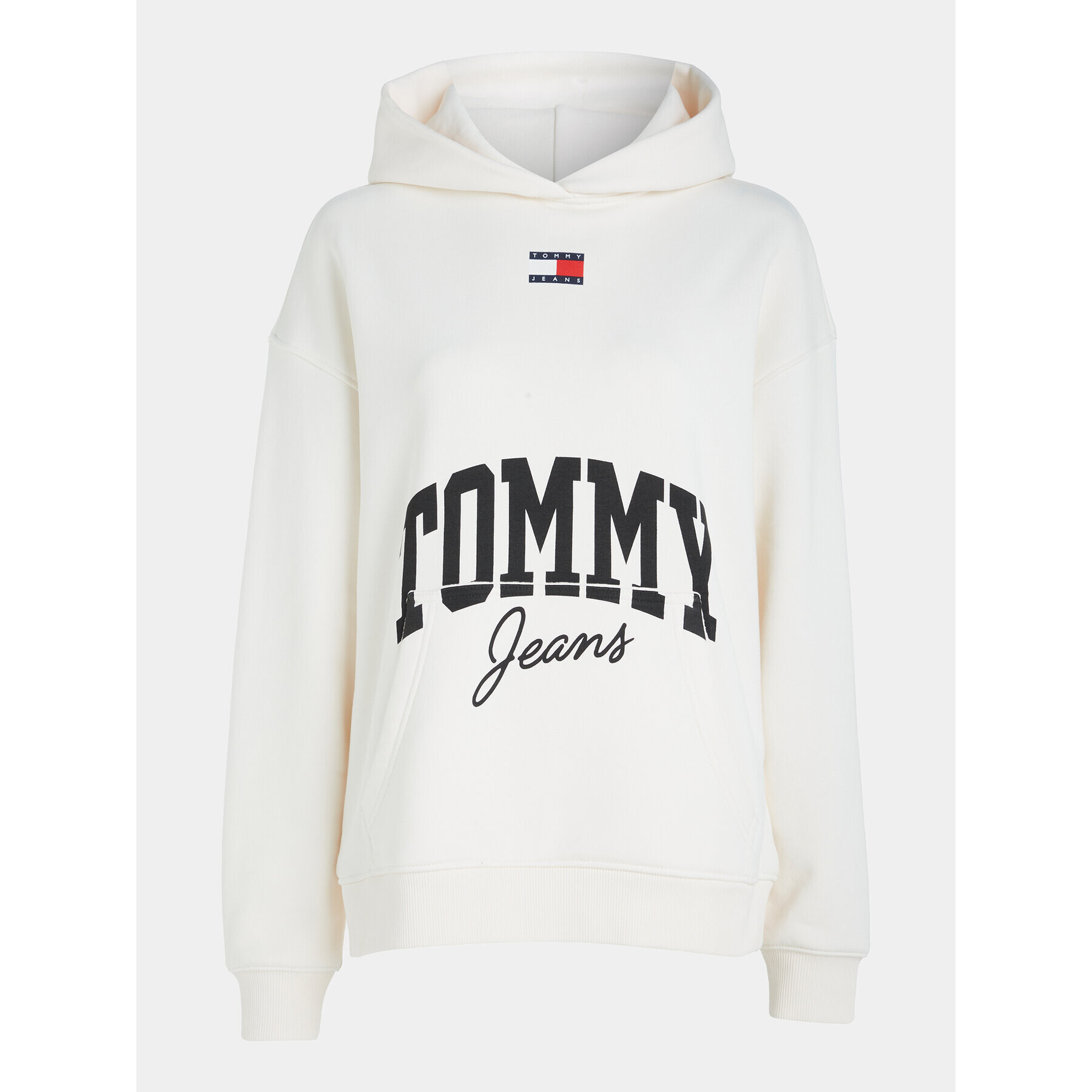 Tommy Jeans Bluză New Varsity DW0DW16399 Alb Oversize - Pled.ro