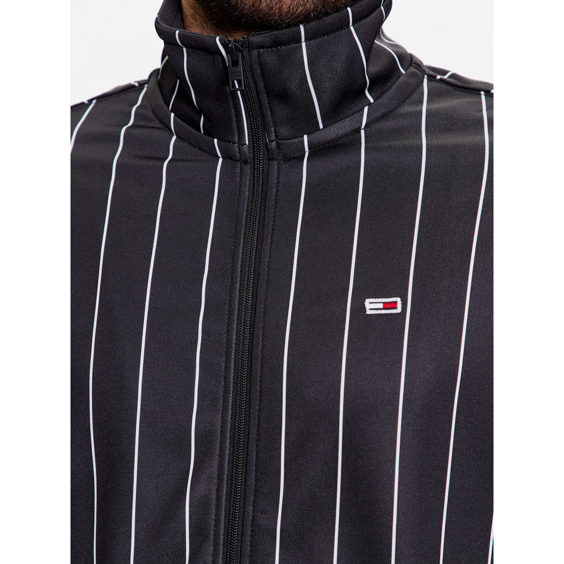 Tommy Jeans Bluză Pinstripe DM0DM16360 Negru Relaxed Fit - Pled.ro