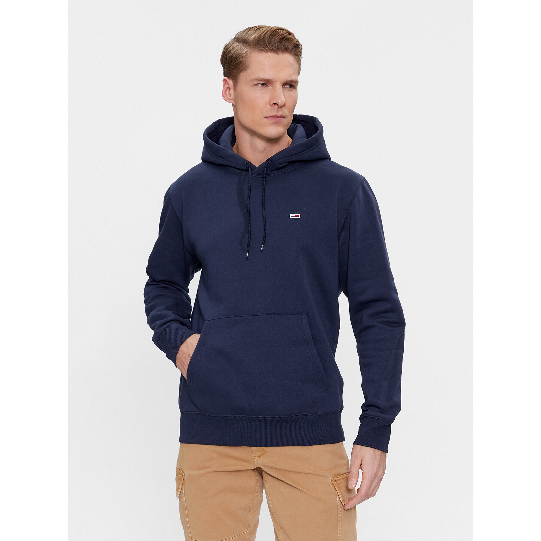 Tommy Jeans Bluză Regular Fleece DM0DM09593 Bleumarin Regular Fit - Pled.ro