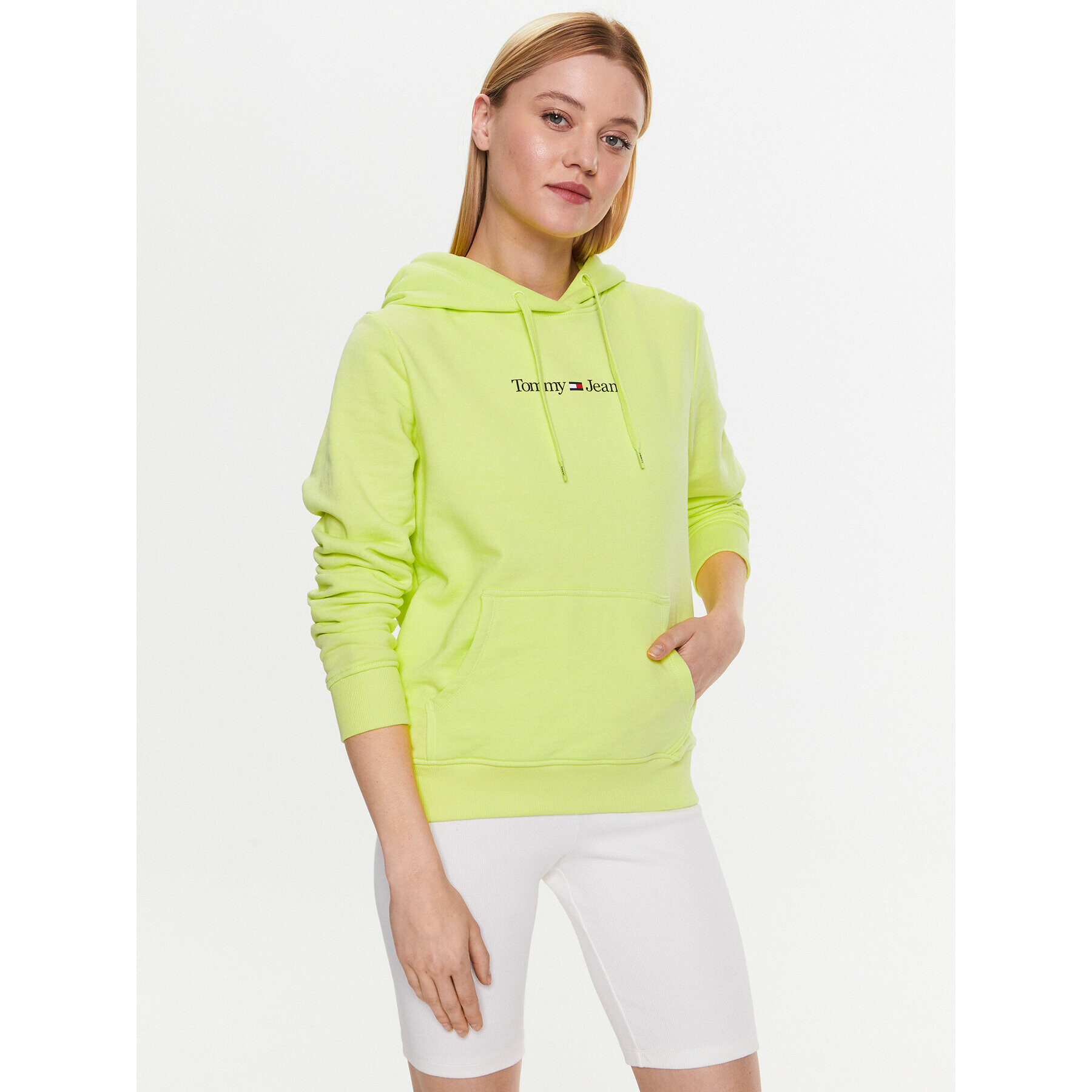 Tommy Jeans Bluză Serif Linear DW0DW15649 Verde Regular Fit - Pled.ro