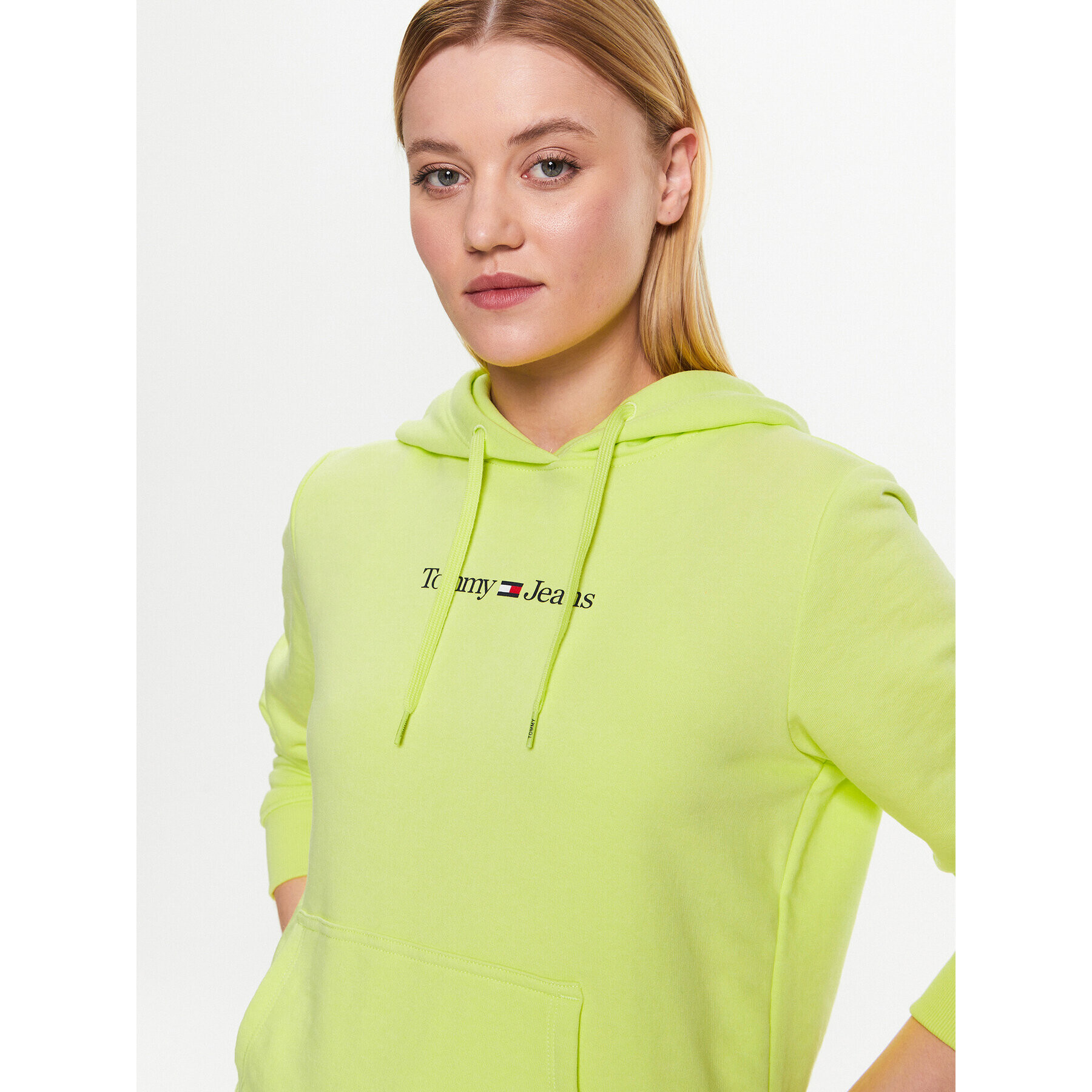 Tommy Jeans Bluză Serif Linear DW0DW15649 Verde Regular Fit - Pled.ro