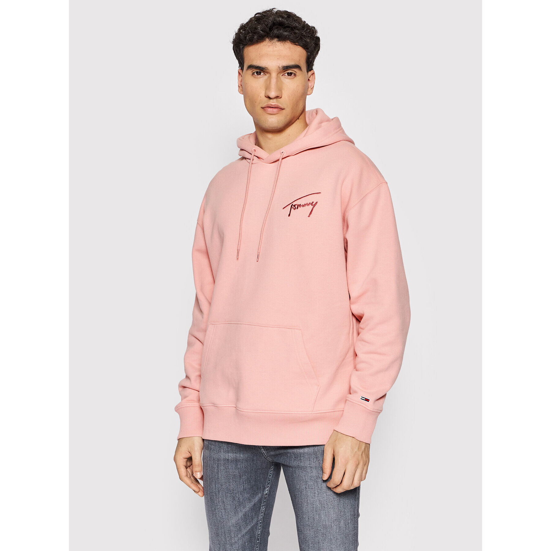 Tommy Jeans Bluză Signature DM0DM12940 Roz Relaxed Fit - Pled.ro