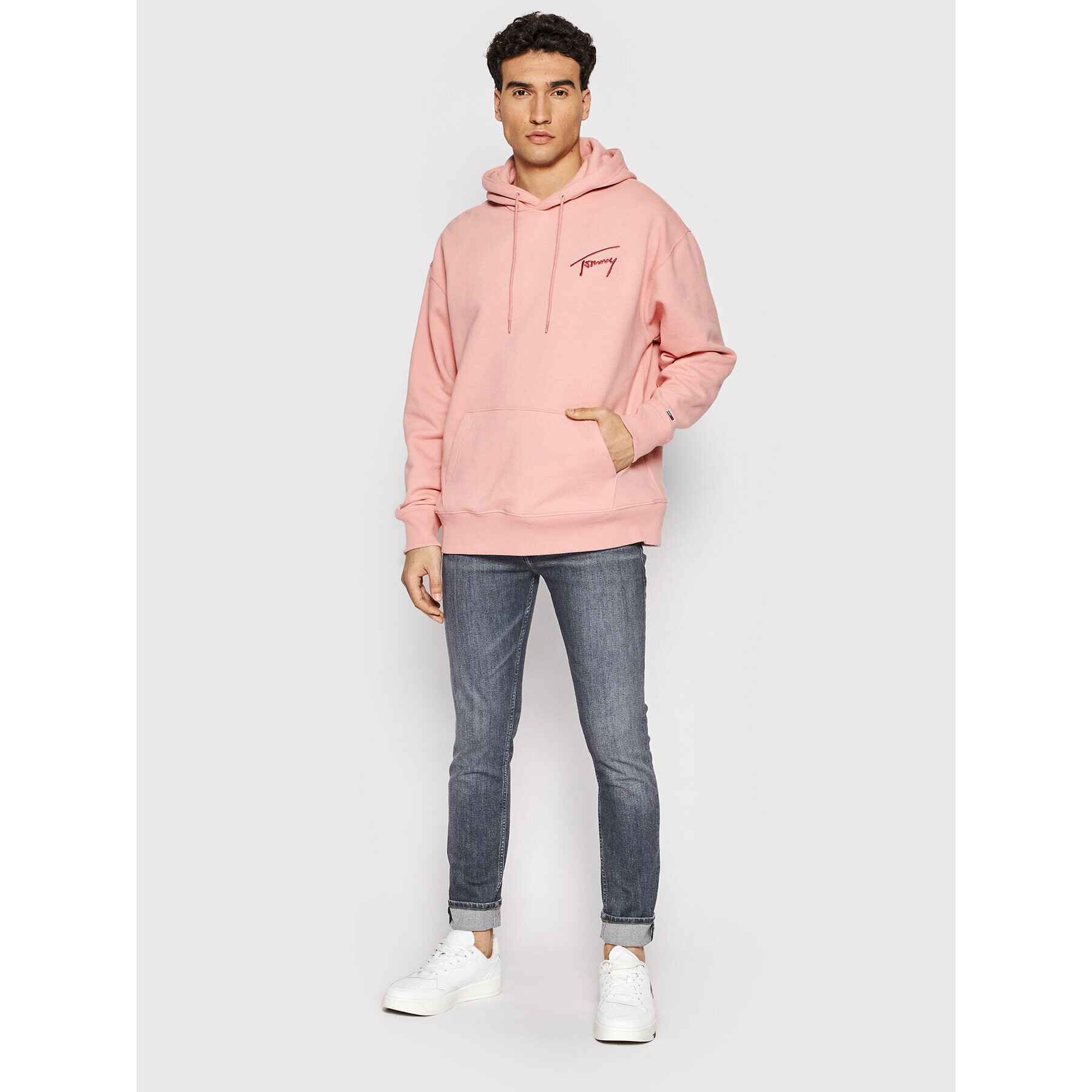 Tommy Jeans Bluză Signature DM0DM12940 Roz Relaxed Fit - Pled.ro