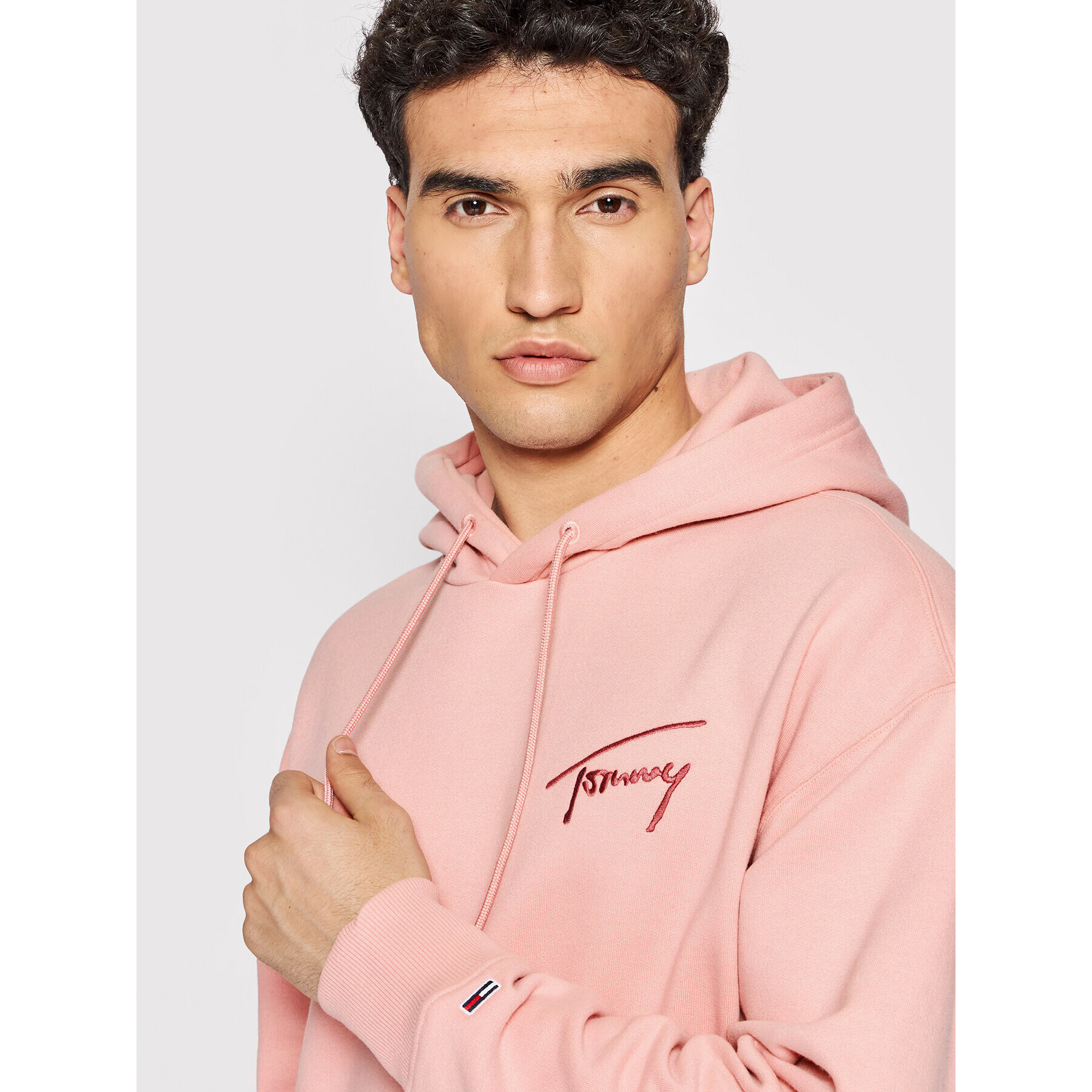 Tommy Jeans Bluză Signature DM0DM12940 Roz Relaxed Fit - Pled.ro