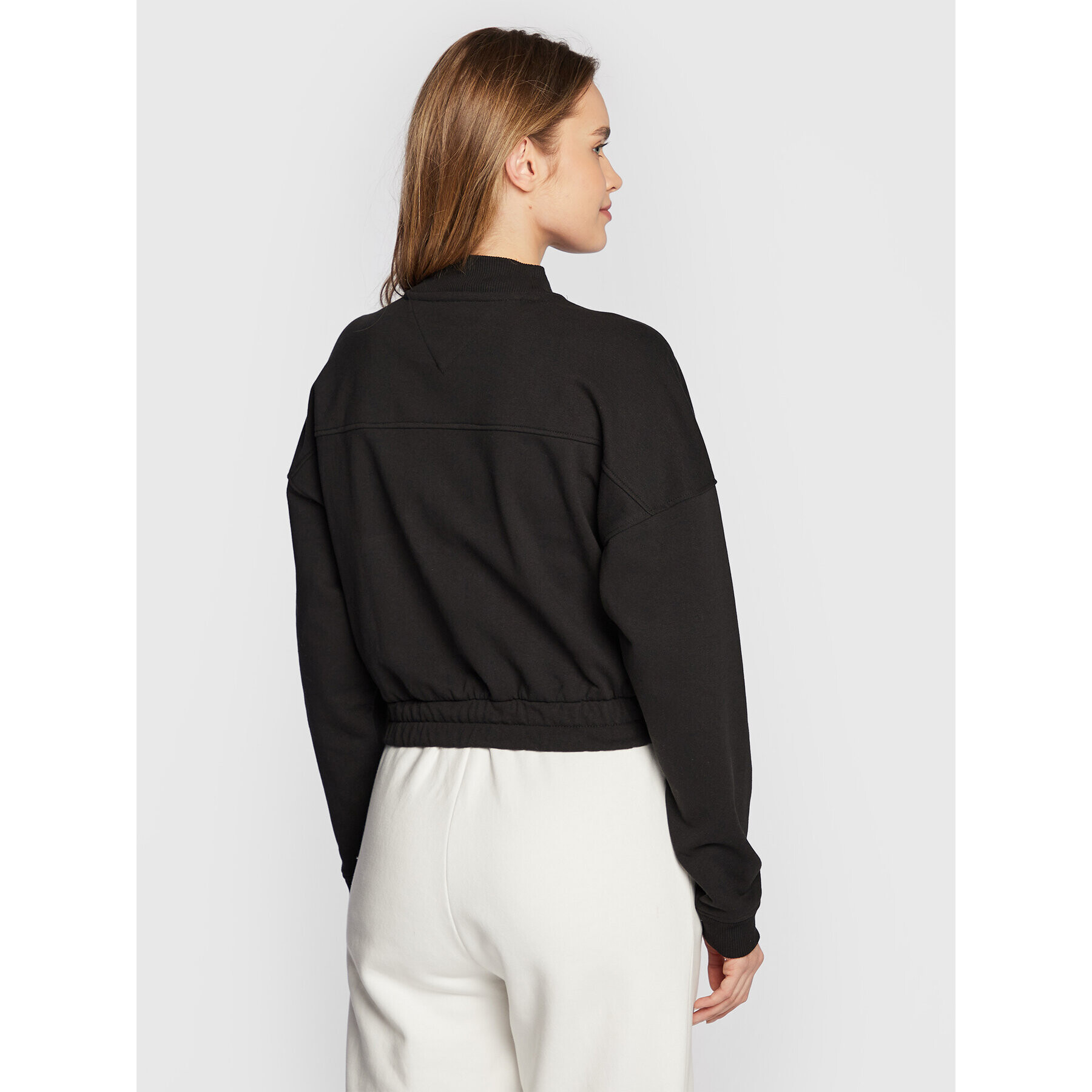 Tommy Jeans Bluză Signature DW0DW14328 Negru Relaxed Fit - Pled.ro