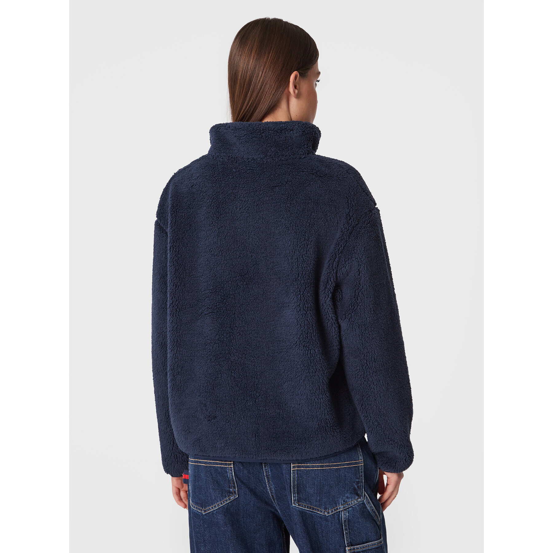 Tommy Jeans Bluză Signature DW0DW14854 Bleumarin Relaxed Fit - Pled.ro